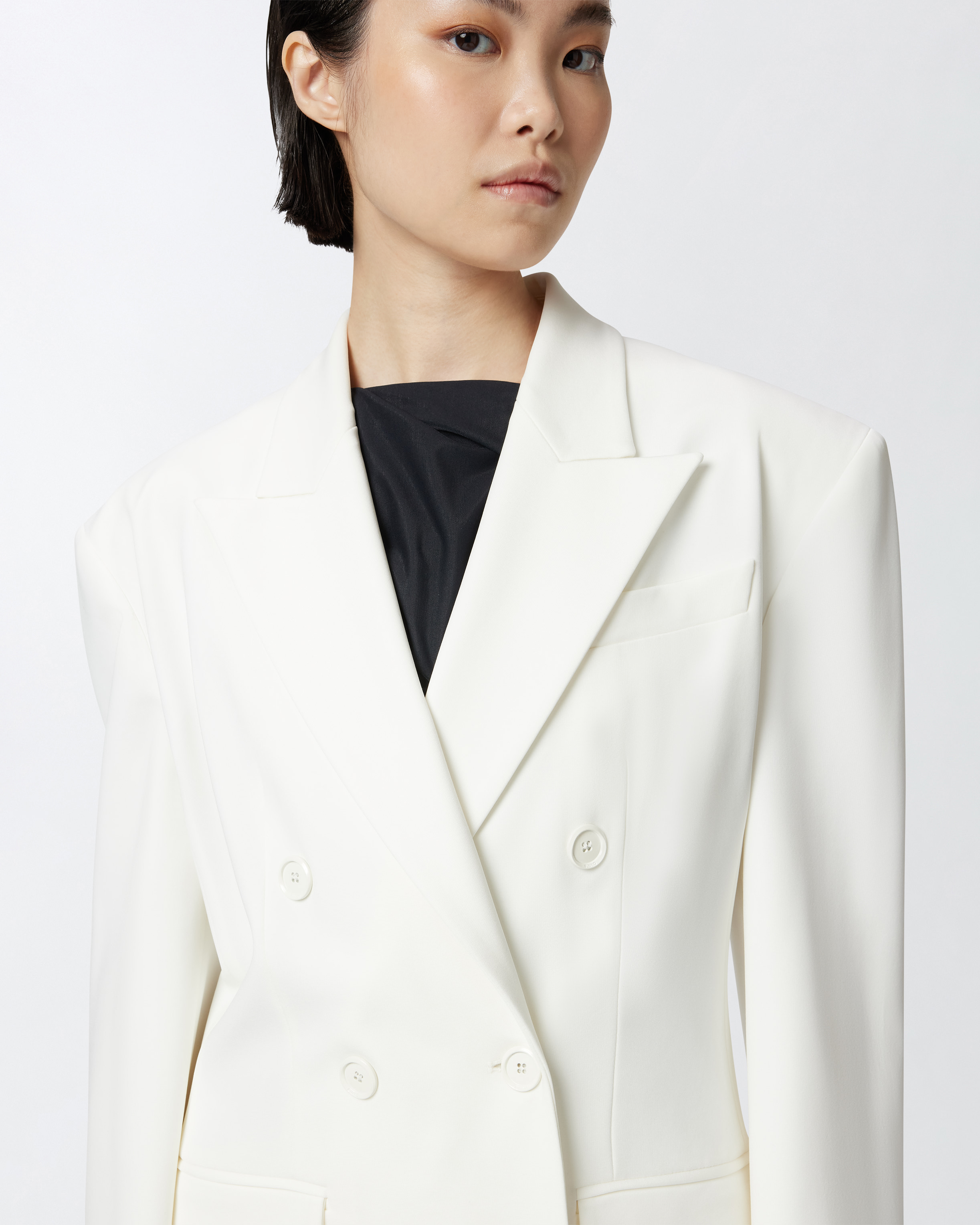 アウターその他 PINKO Woman Blazer White 104944A2FA Z05 PINKO Women's white jacket in linen and viscose blend fabric