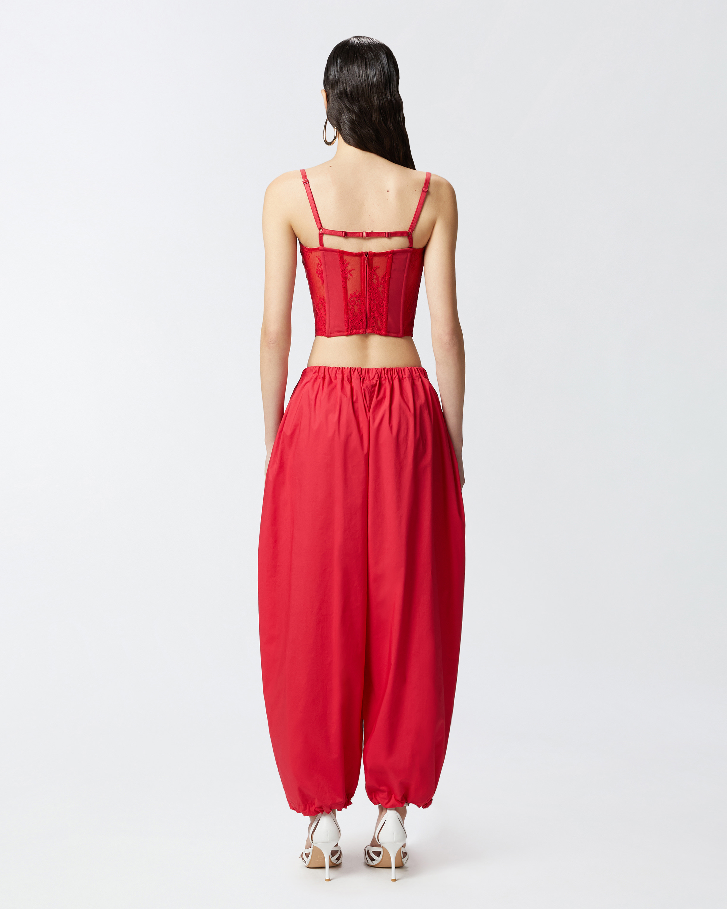 Pinko Lace Corset In Lively Red