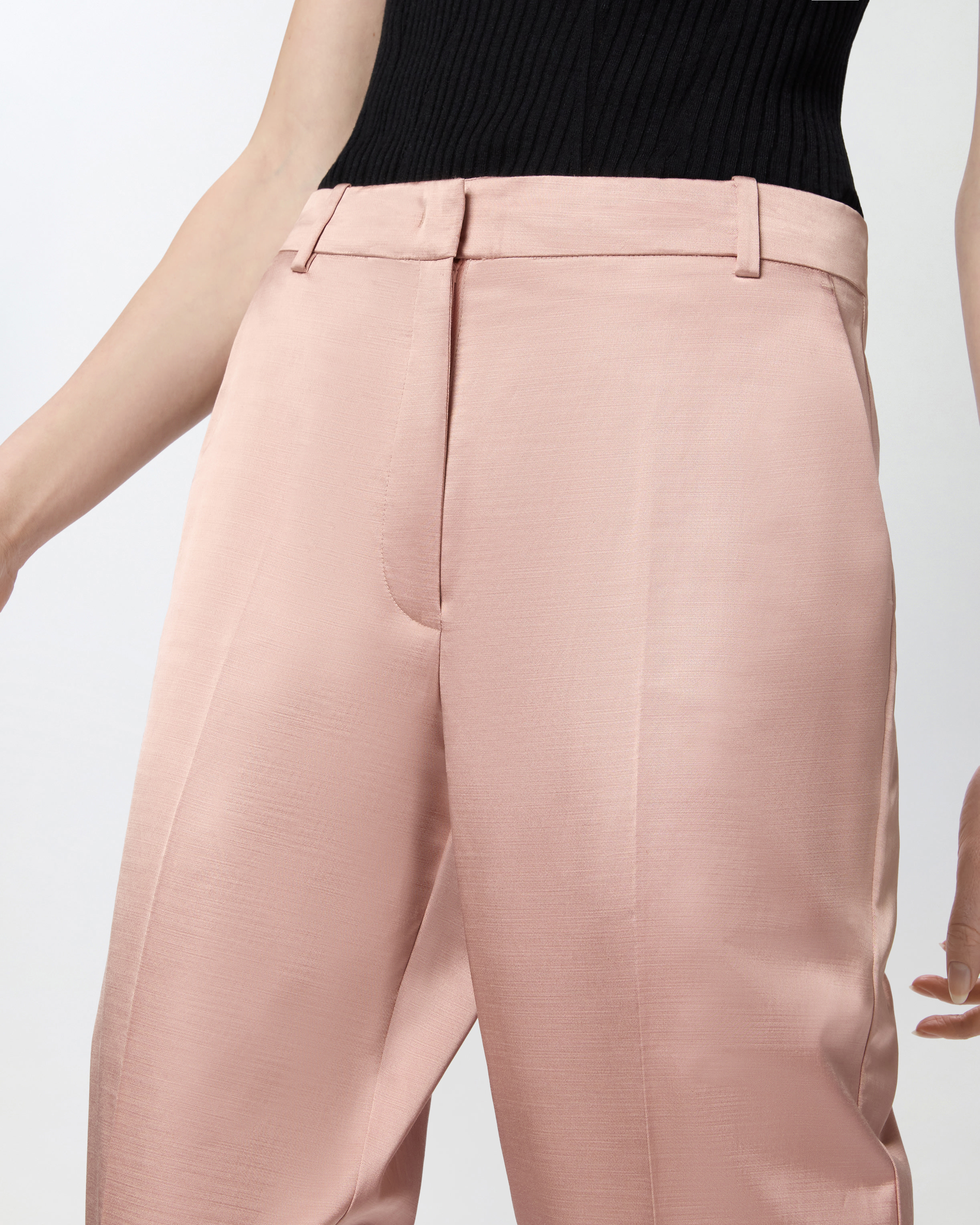 Pinko Elegant Satin Trousers For Ceremonies In Rosy Cloud