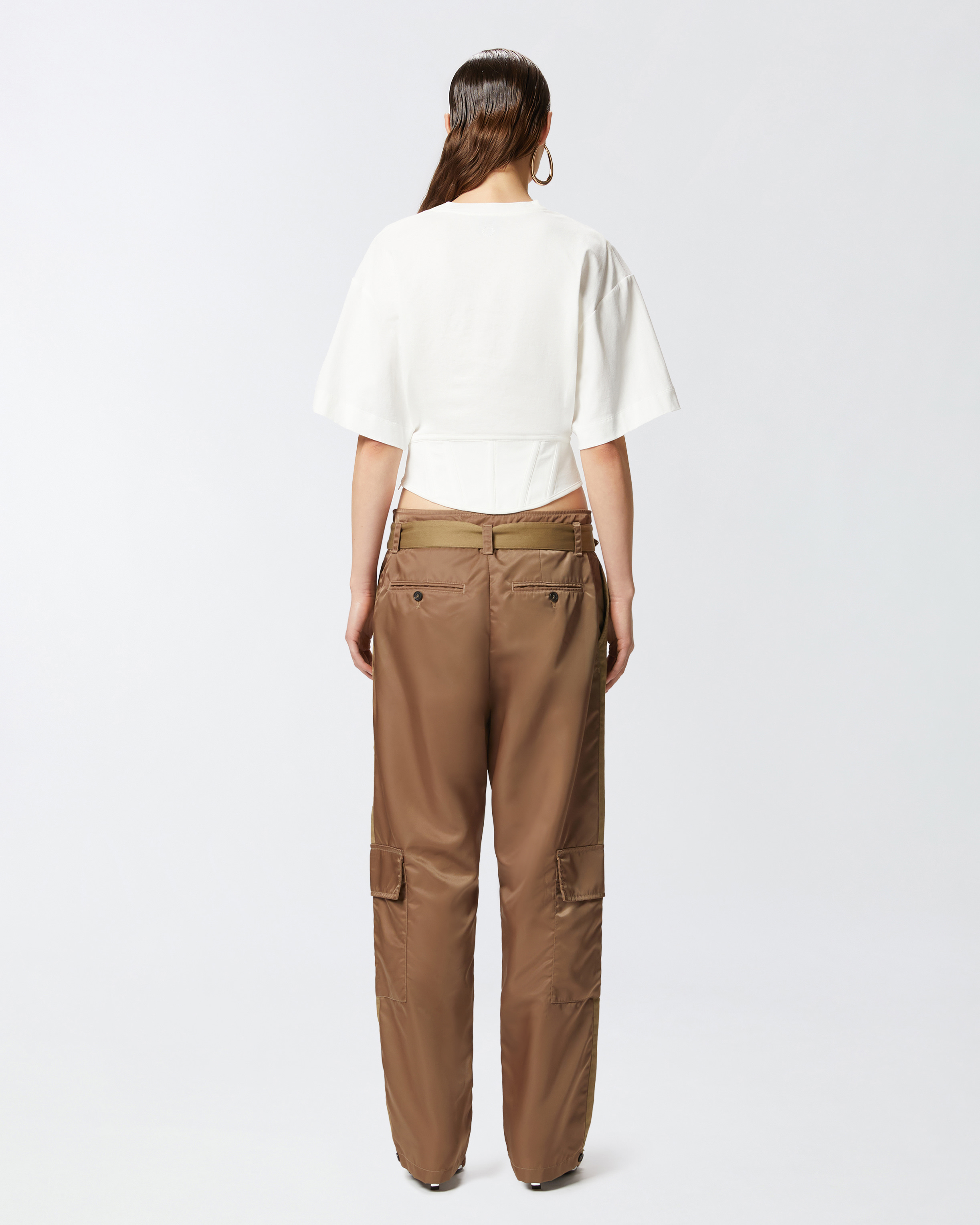 Pinko Corset-style Short Sweater In Bright White