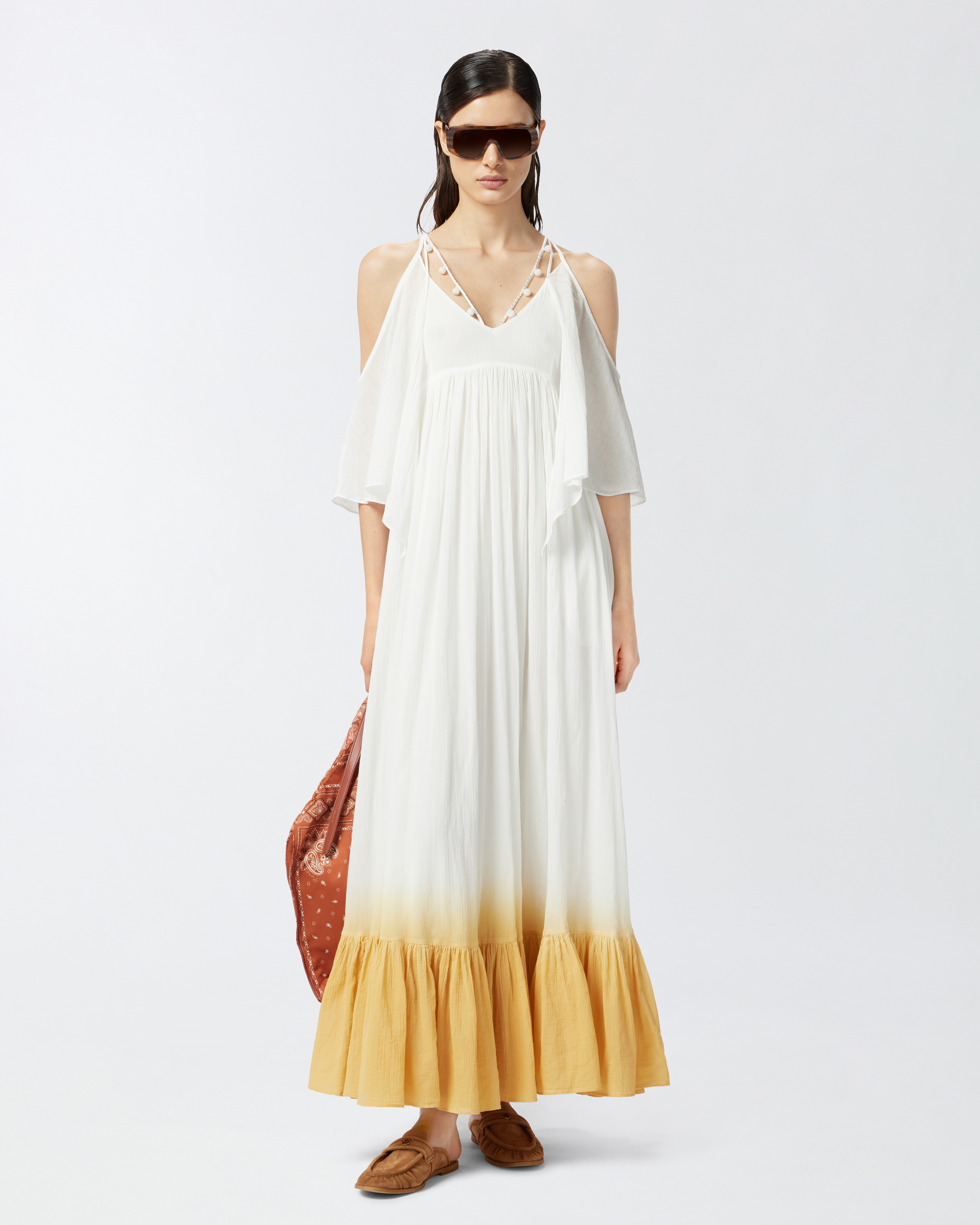 パーティードレス PINKO 104960A2DNNI4 Dresses PINKO Panelled Maxi Dress | Brown | FARFETCH