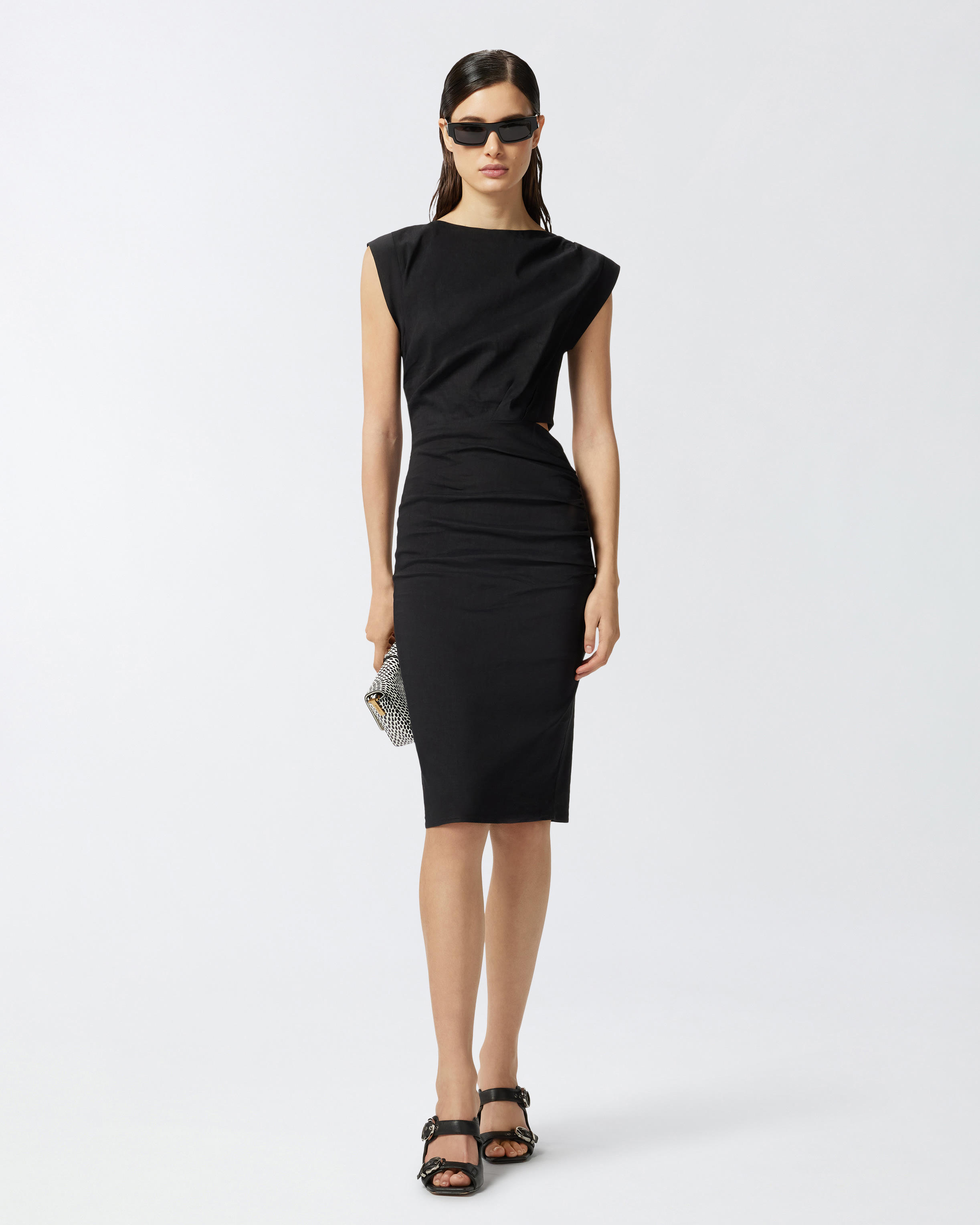 Buttoned sleeveless linen dress PINKO → Shop Online