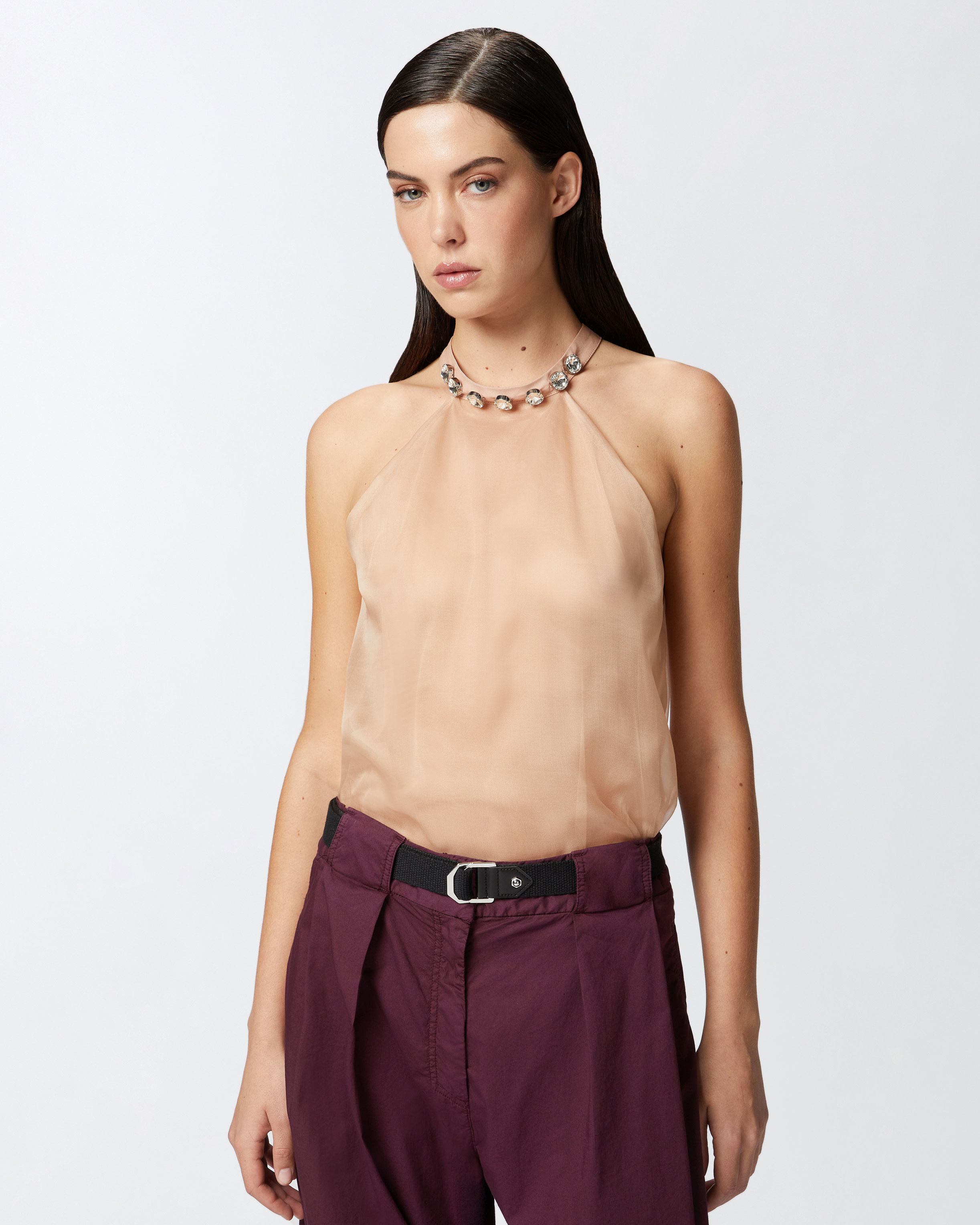 Pina Organza Booties | Powder Nubuck + Mocha Cotton – Donsje