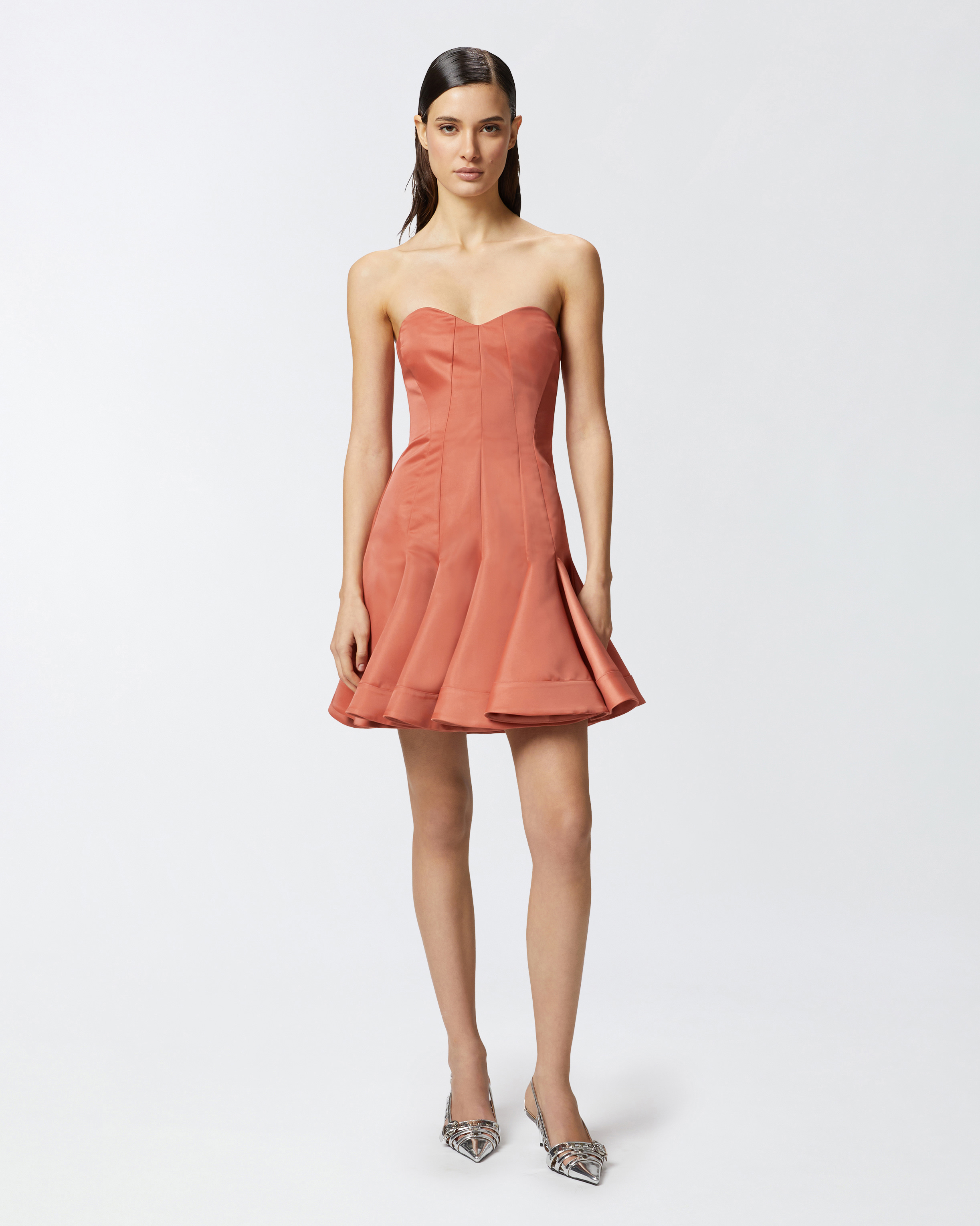 Pinko Short Bustier Dress With Pleated Skirt