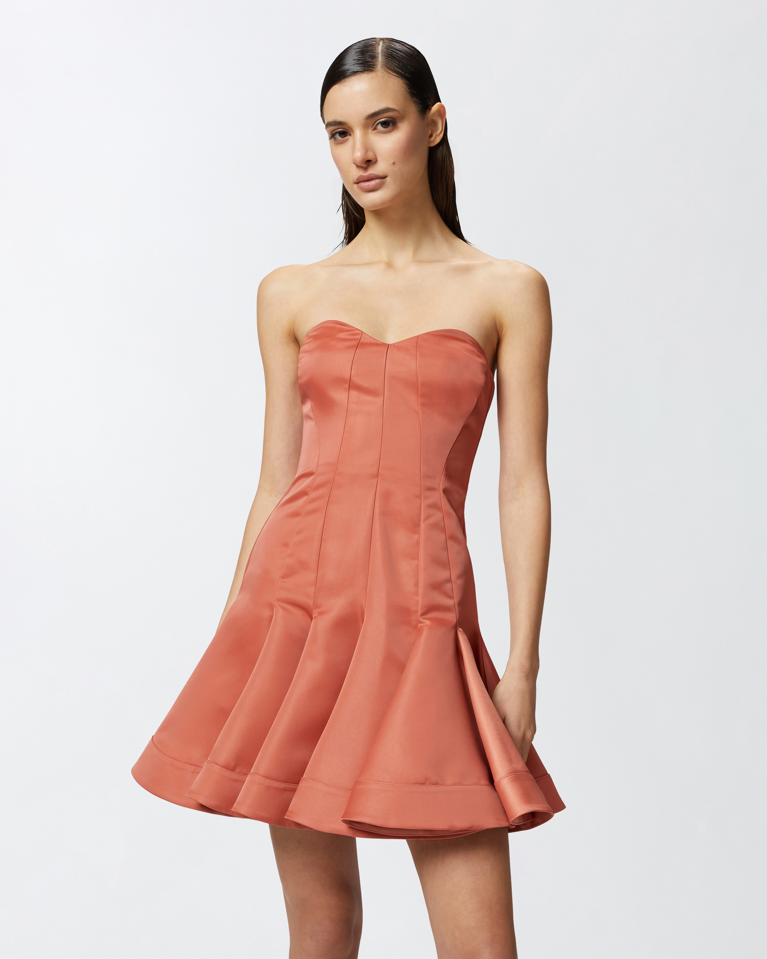 Pinko Short Bustier Dress With Pleated Skirt