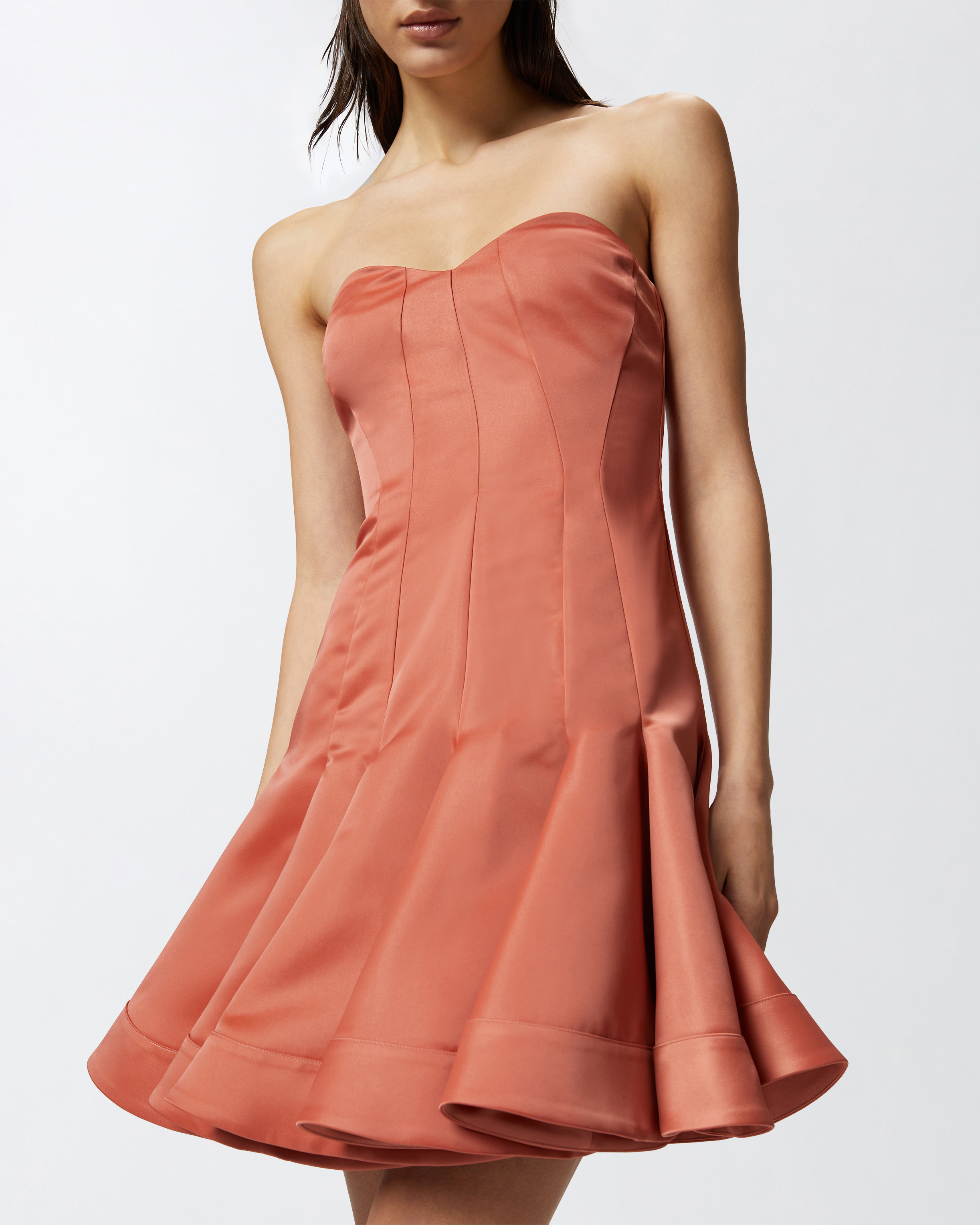 Pinko Short Bustier Dress With Pleated Skirt