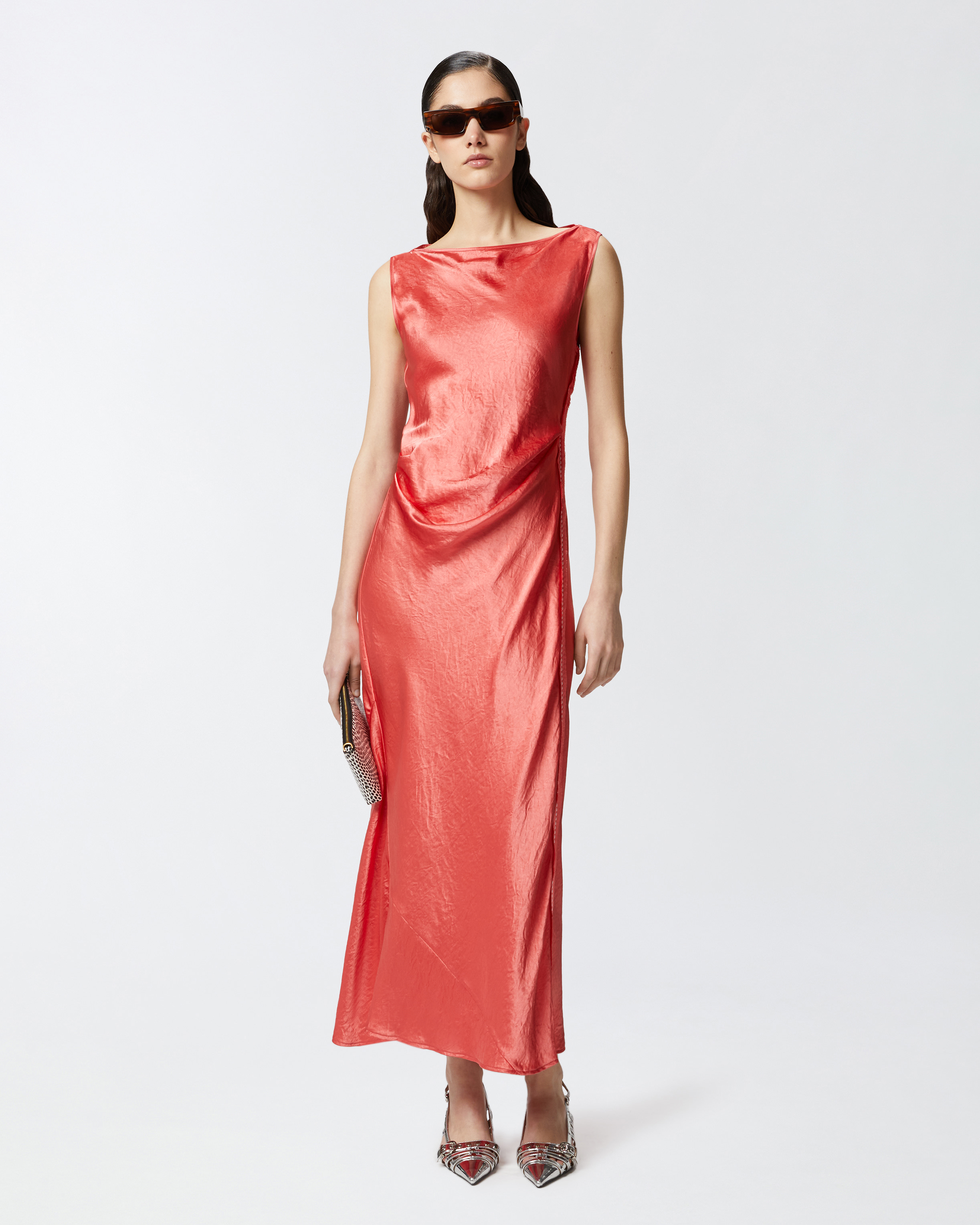 Pinko Satin Dress With Side Tie
