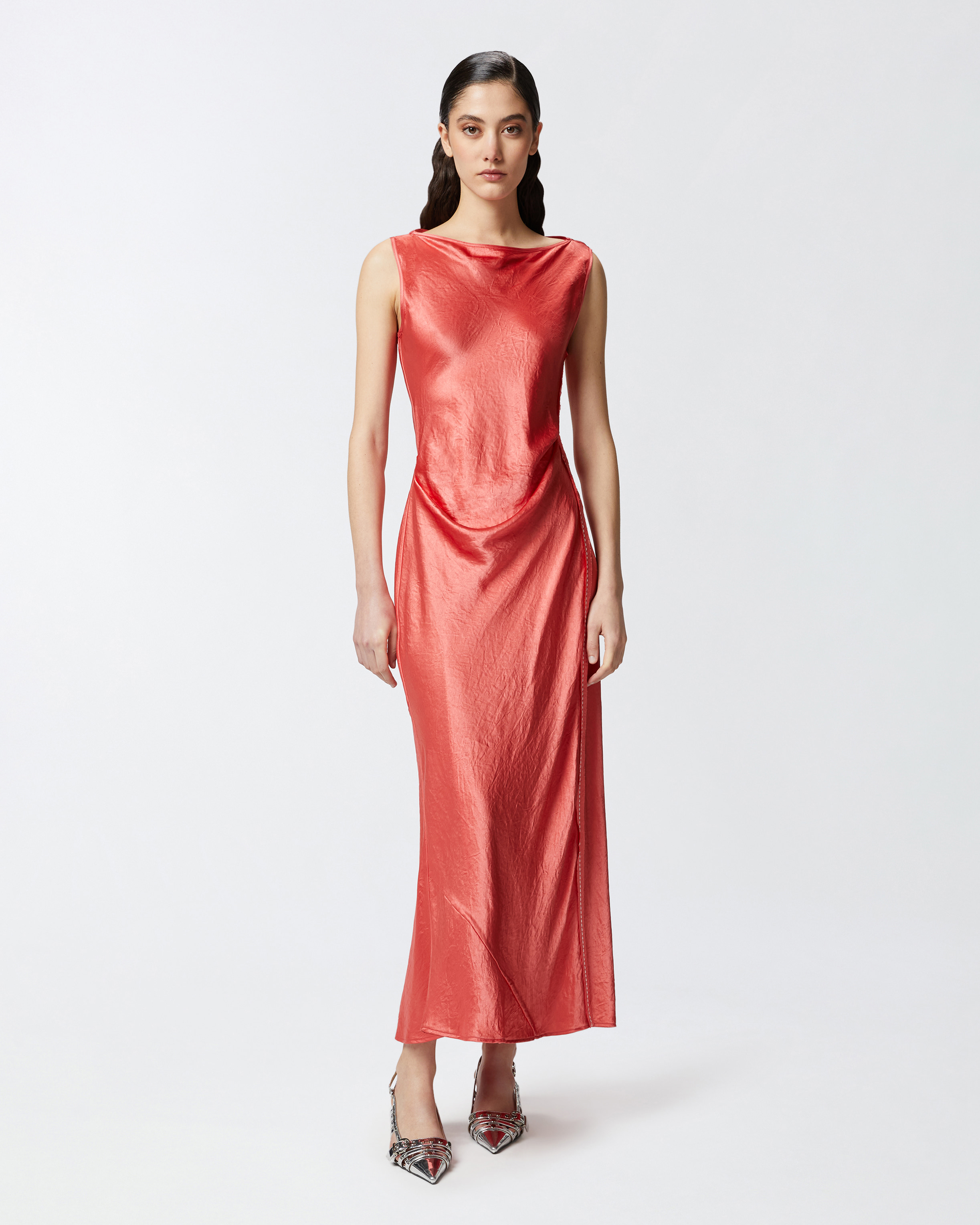 Pinko Satin Dress With Side Tie