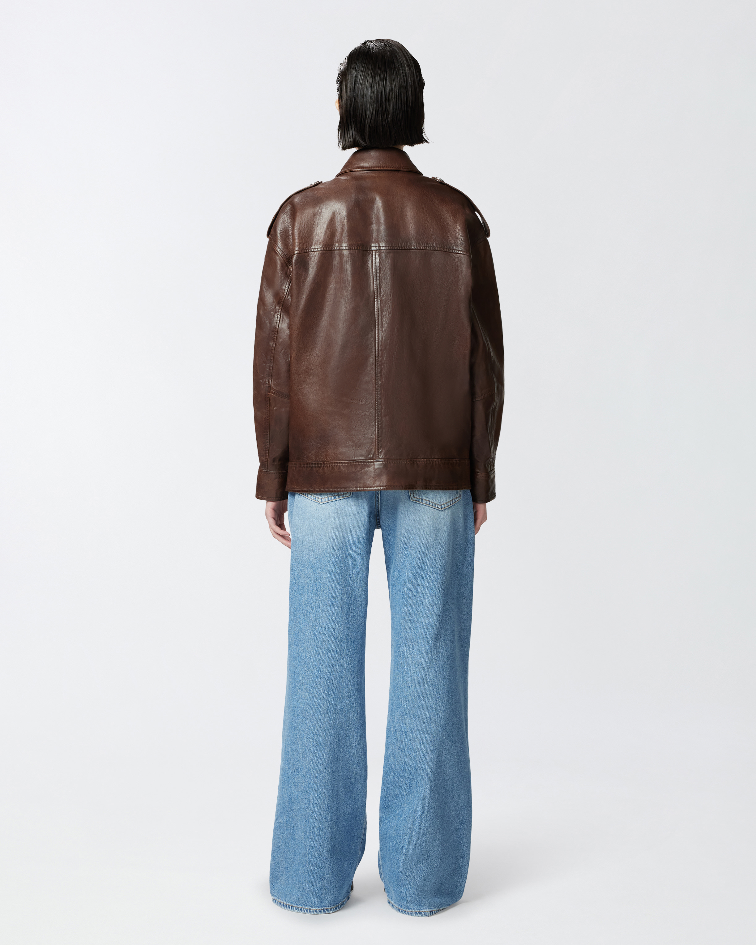 レザージャケット・コート Pinko FEVER WASHED LEATHER JACKET WITH COLLAR Washed leather jacket with collar PINKO → Shop Online