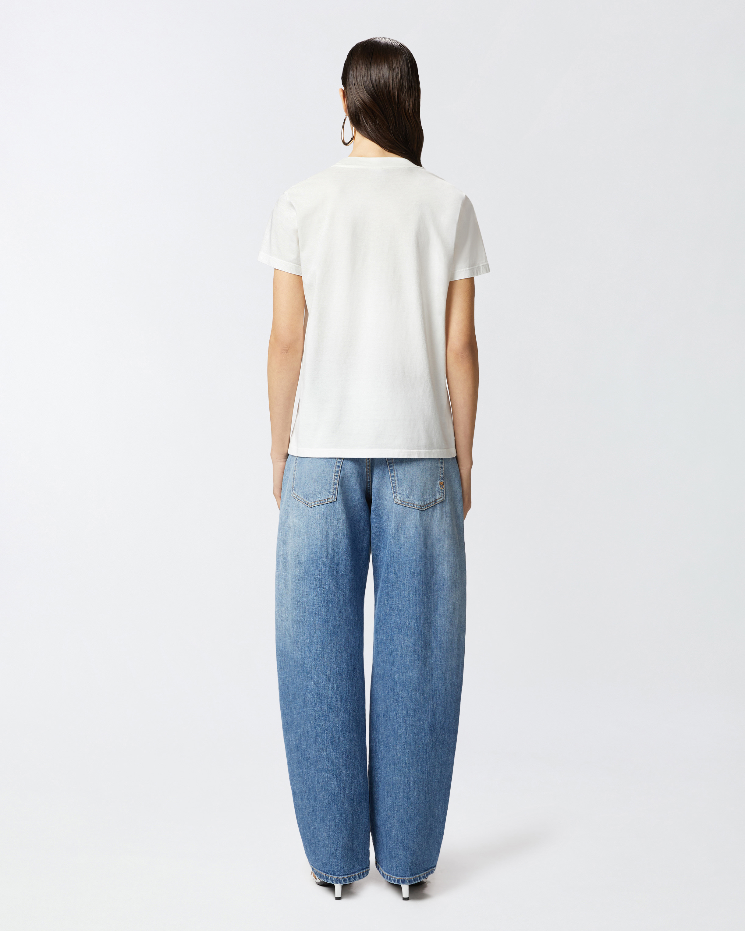 Pinko Flame Logo Print T-shirt In Snow White
