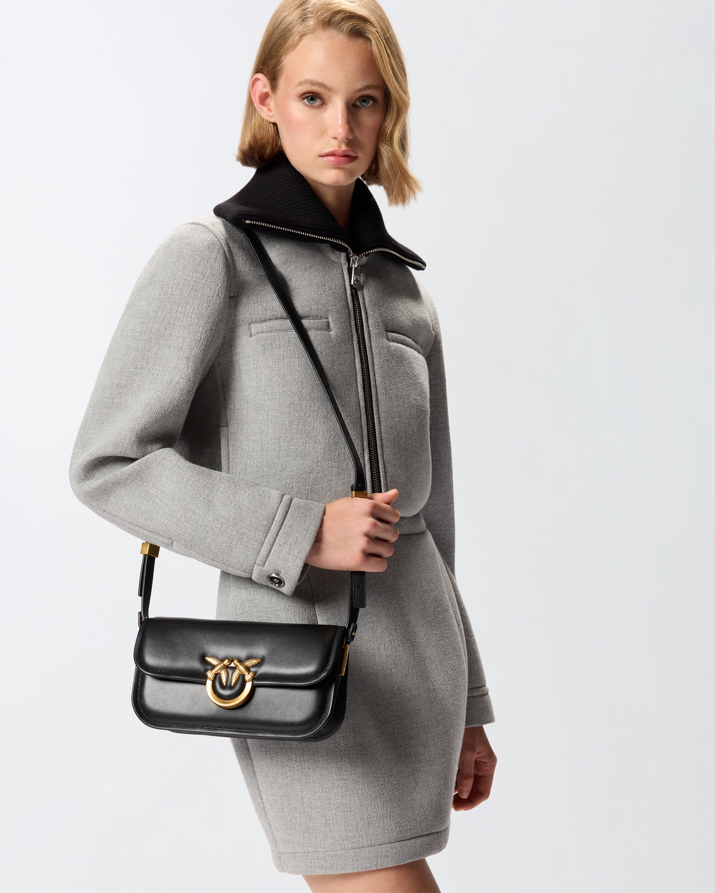 Маленькая сумка кросс-боди Love Bag Box из кожи наппа - ЧЕРНЫЙ - large