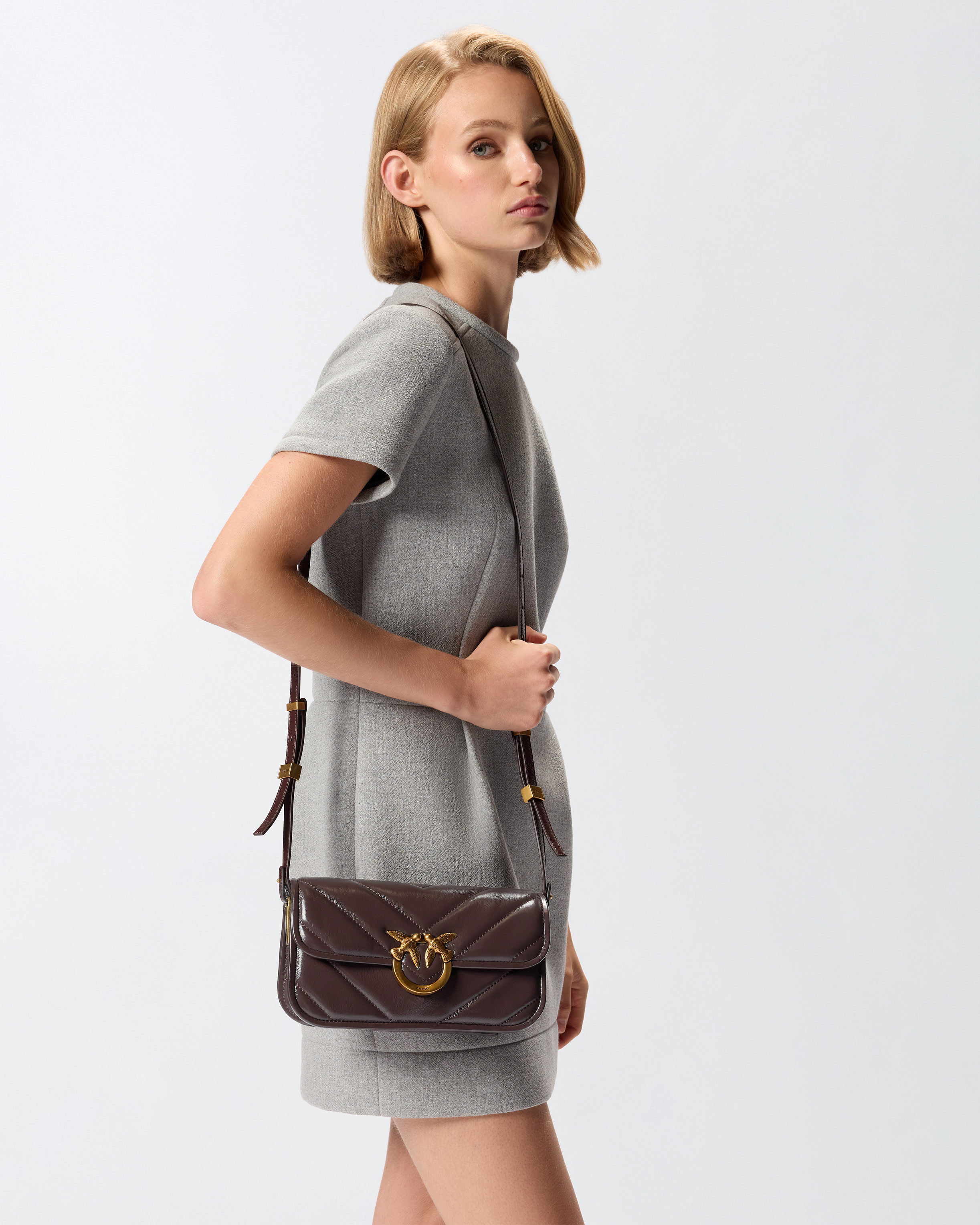 Pinko Quilted Birds-embellished Cross Body Bag