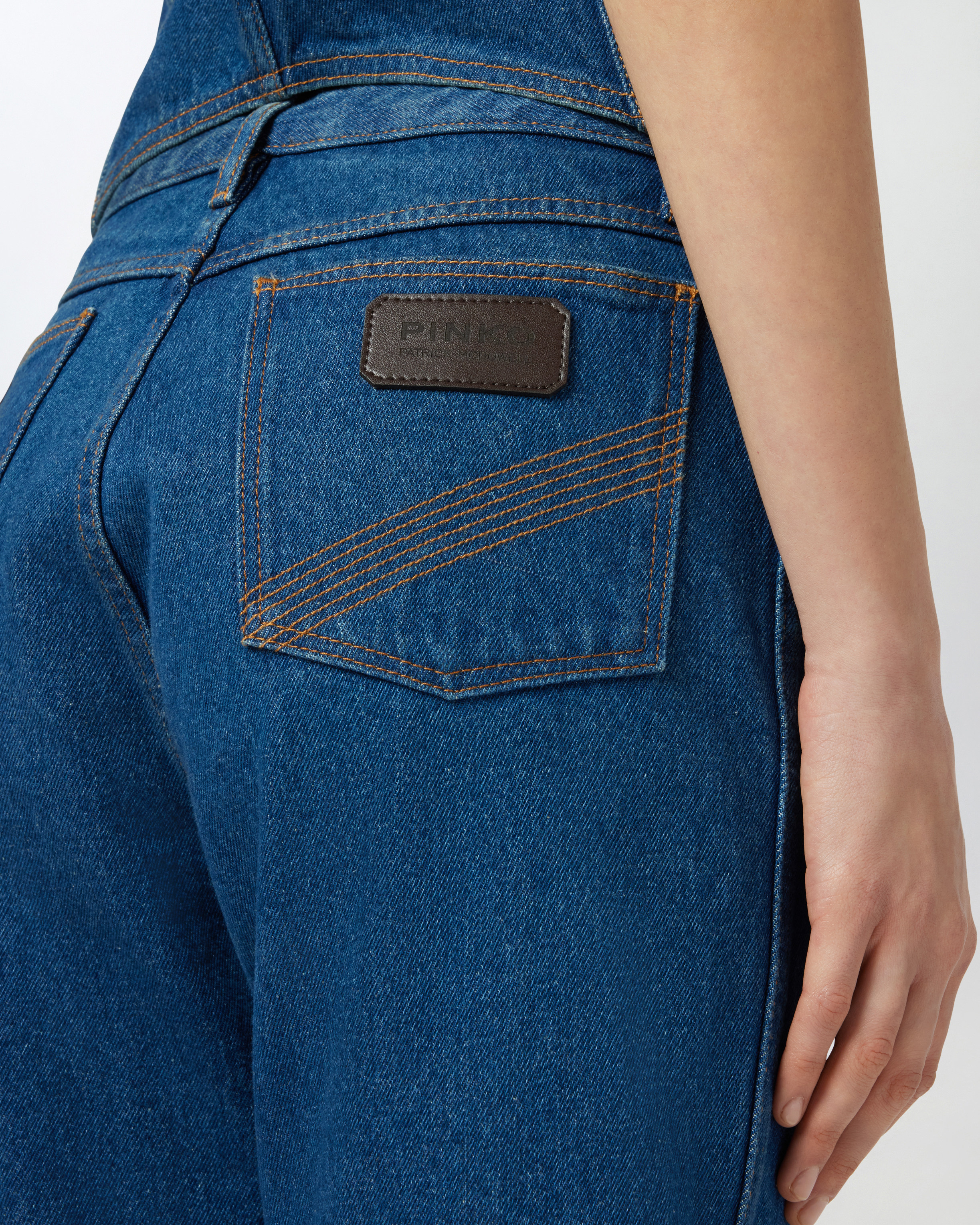 Pinko Turn-up Straight Jeans In Rinse Wash