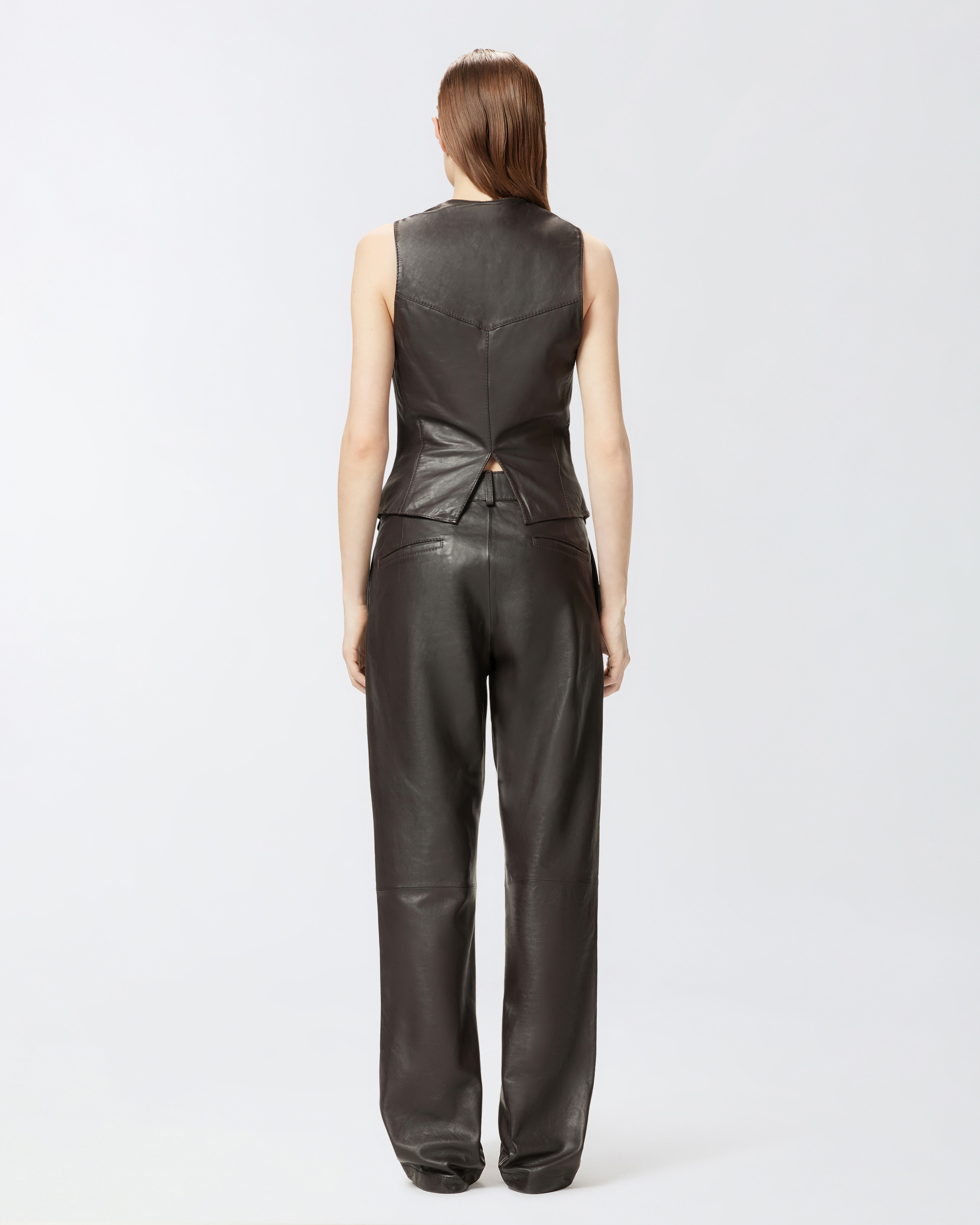 レザージャケット・コート PINKO GRIPS LEATHER VEST REIMAGINE PINKO X PATRICK MCDOWELL Reimagine by PINKO X Patrick McDowell leather waistcoat