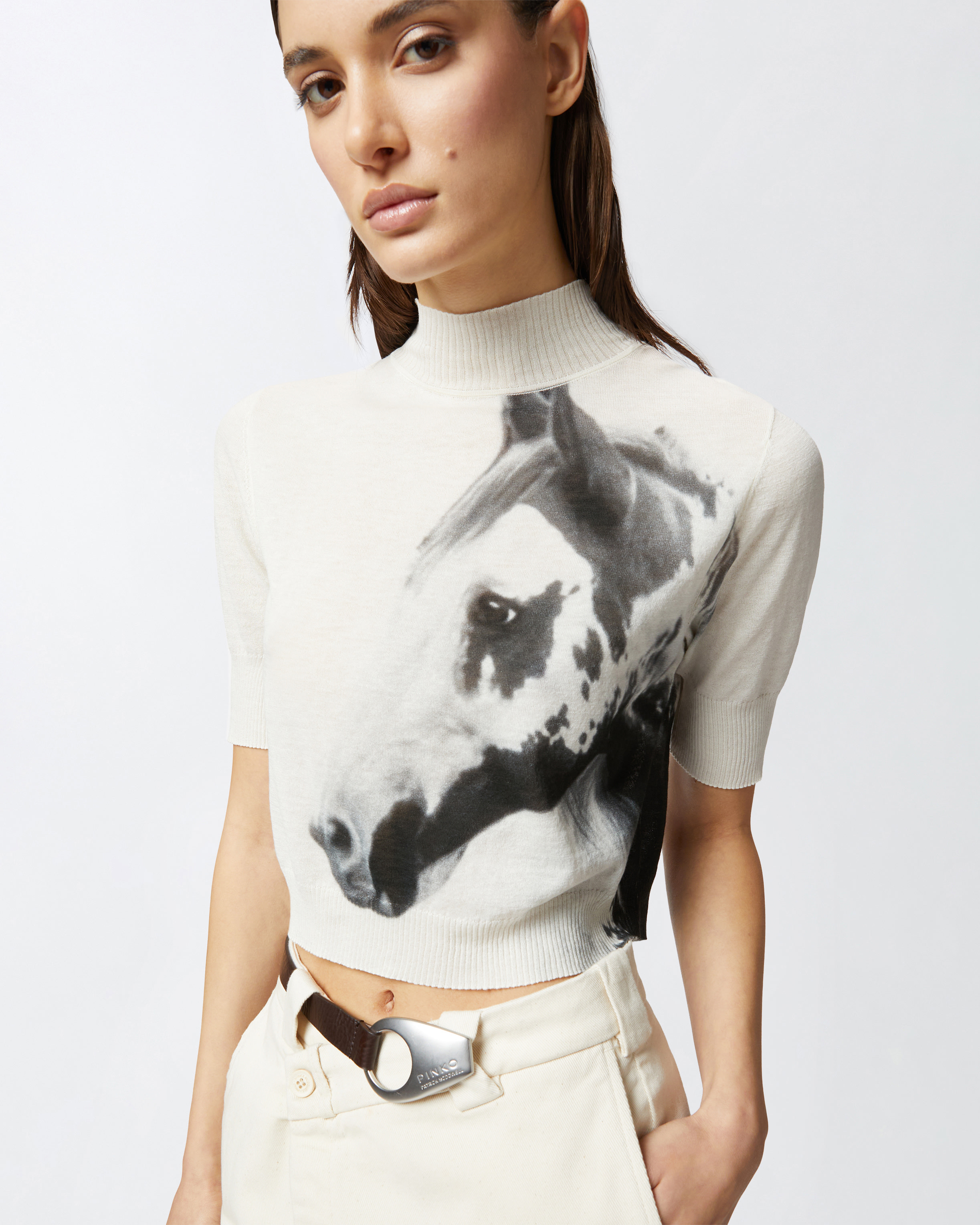 Reimagine by PINKO X Patrick McDowell short-sleeved sweater