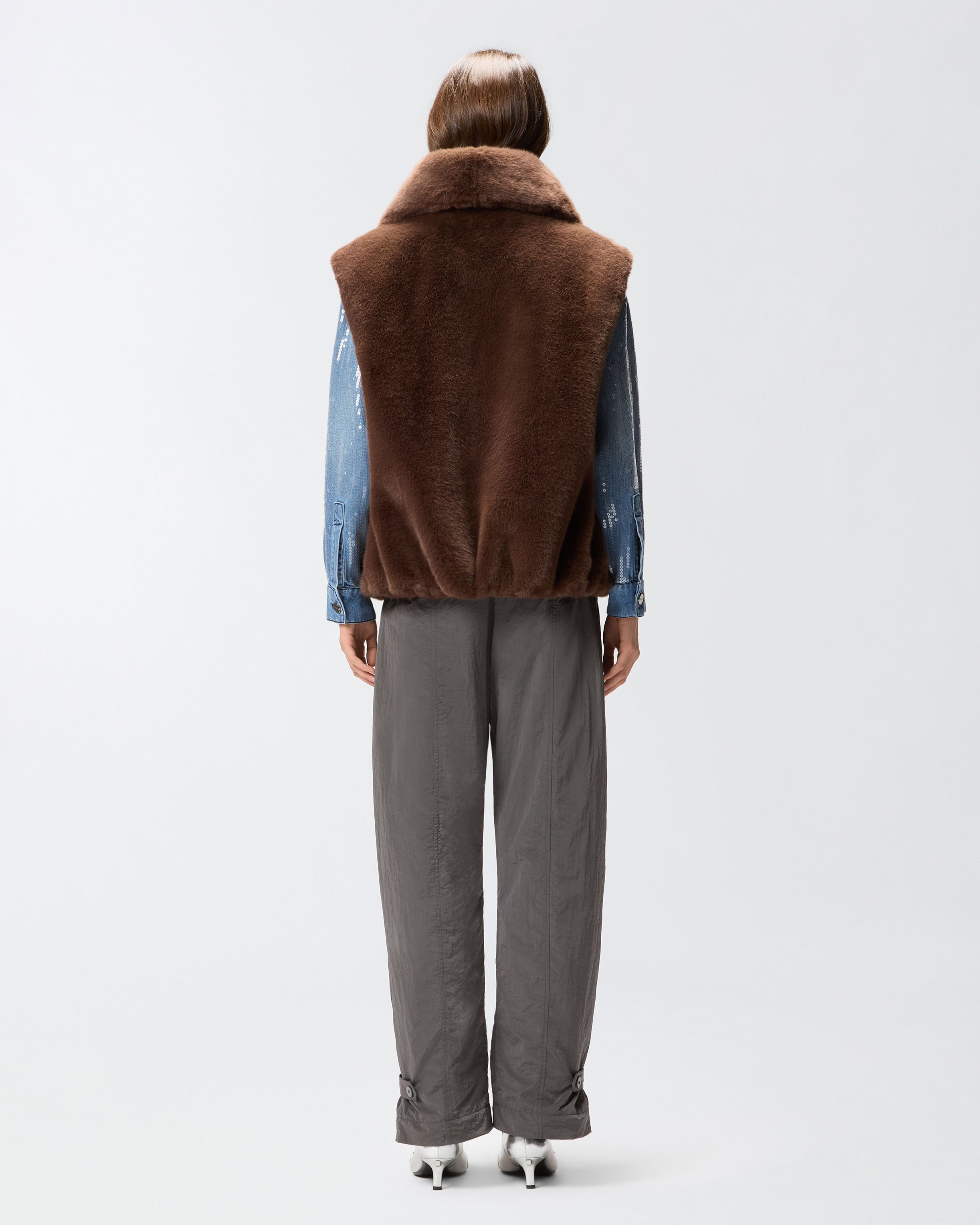 Gilet zippé en fourrure synthétique 2