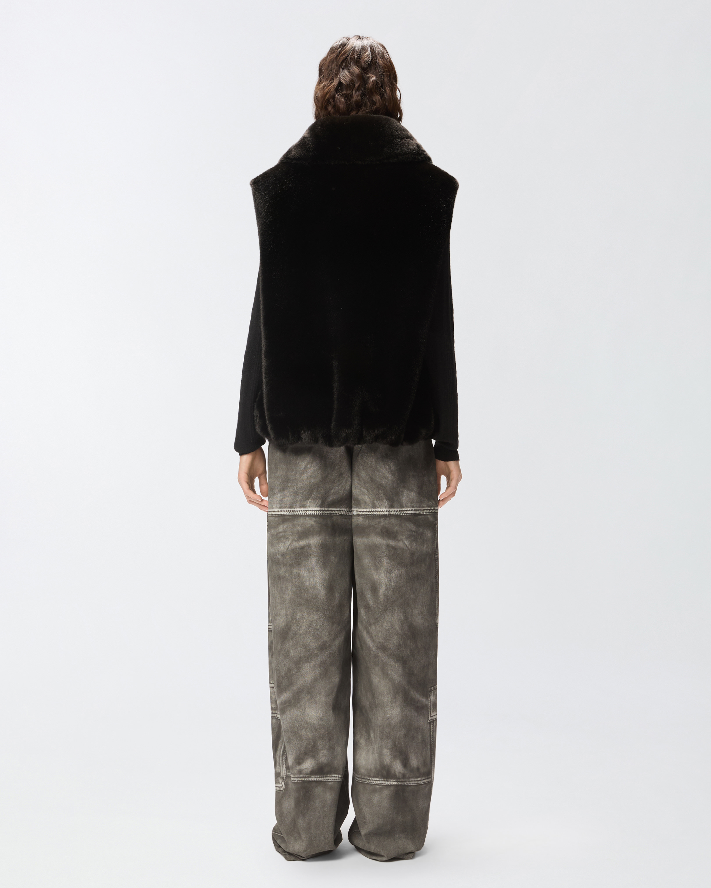 Gilet zippé en fourrure synthétique 2