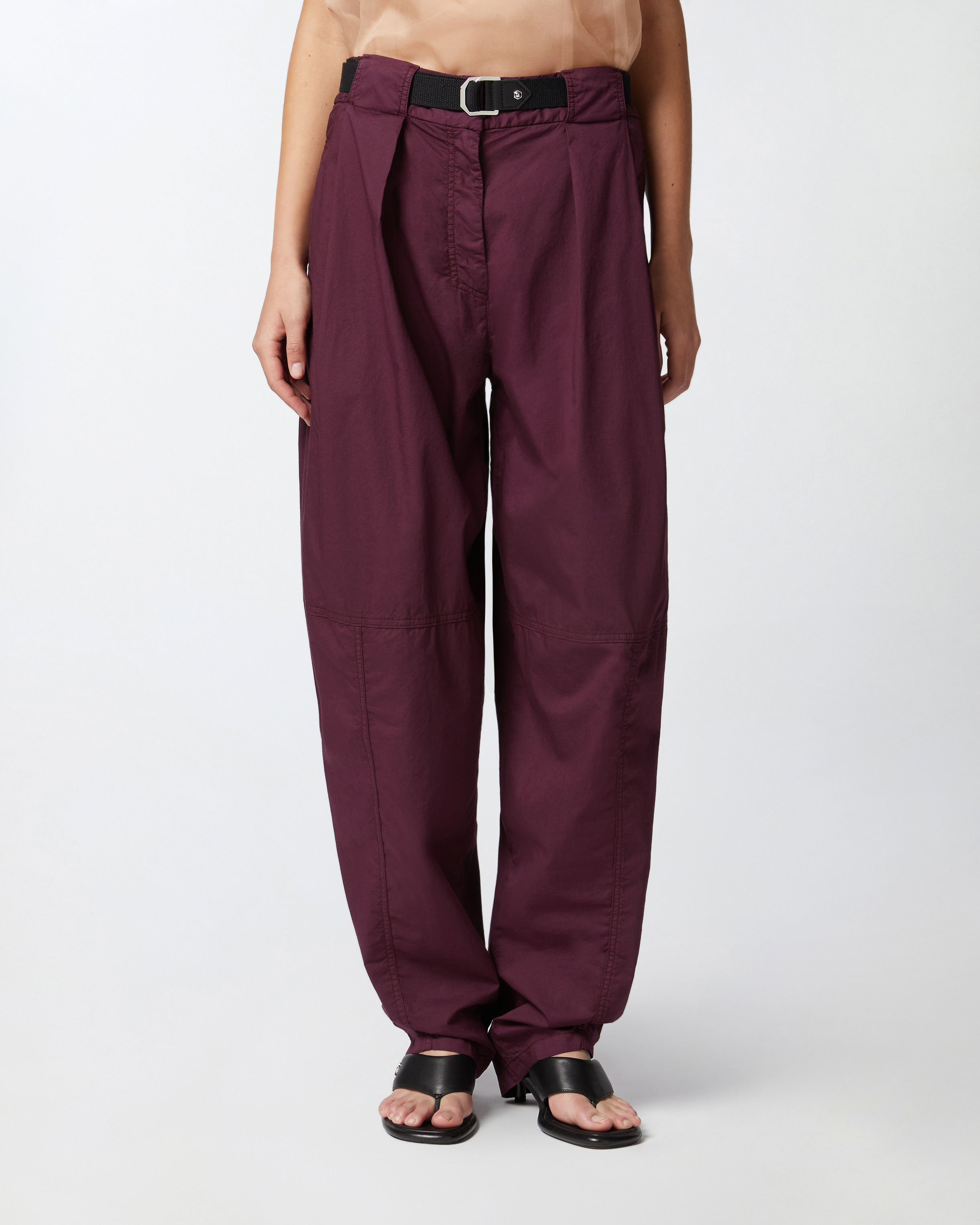 Pinko Wide Cotton Trousers With Belt