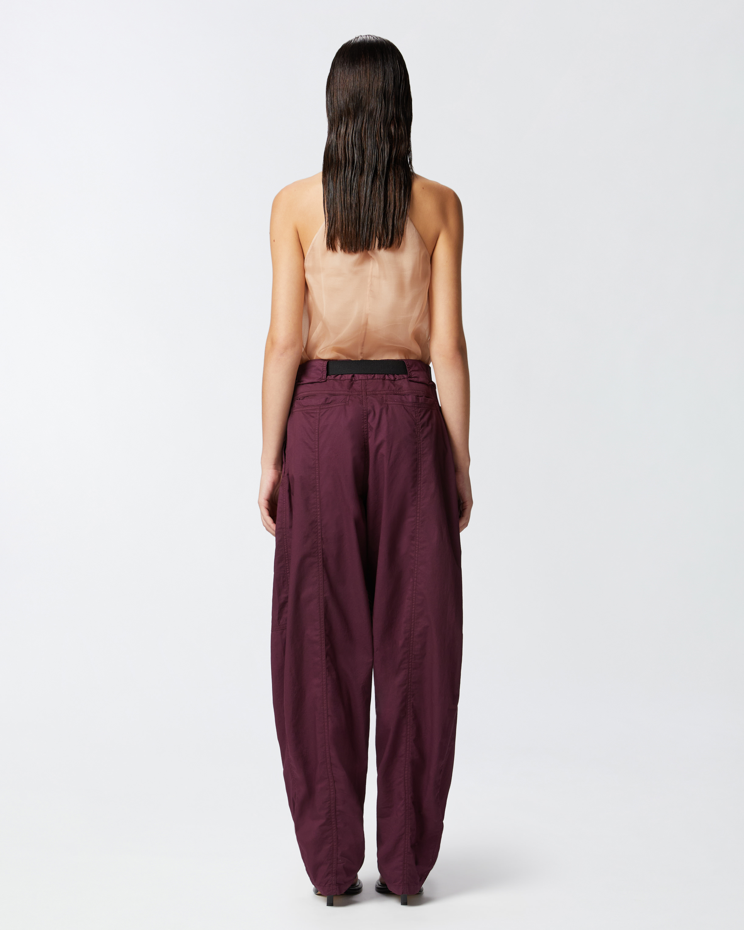 Pinko Wide Cotton Trousers With Belt