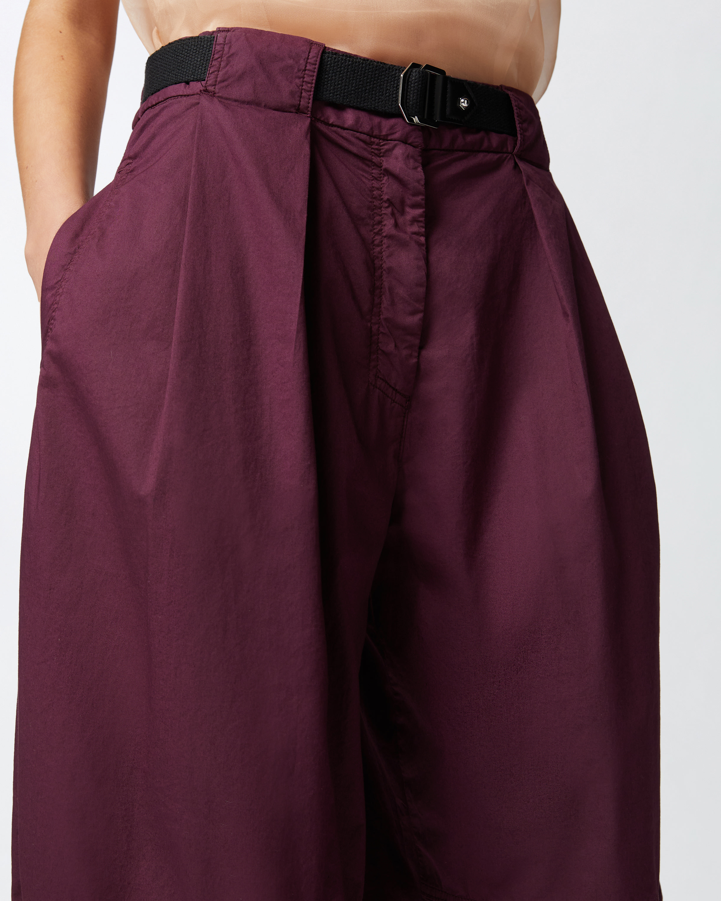 Pinko Wide Cotton Trousers With Belt