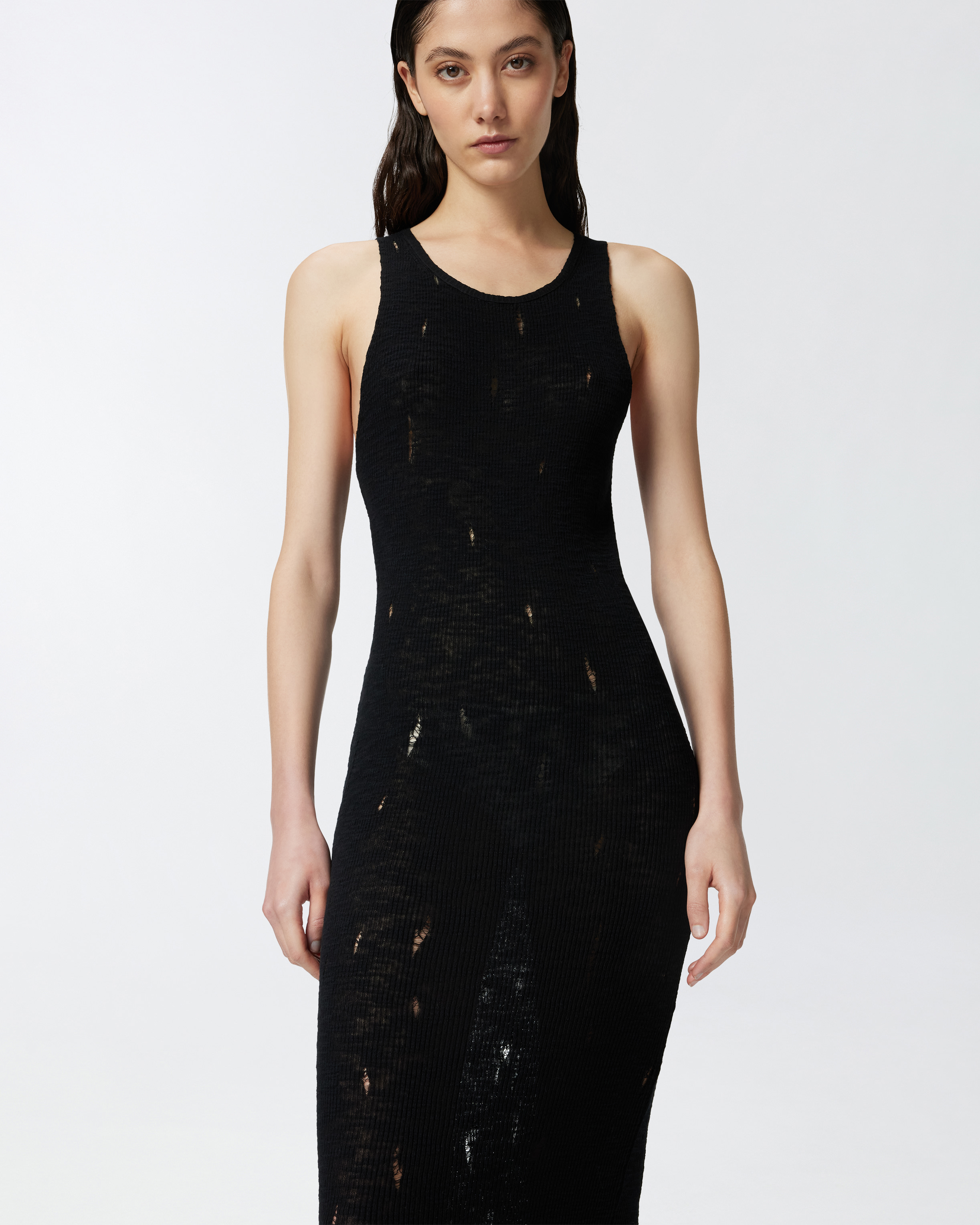 Long lightweight knit dress with rips PINKO → Shop Online