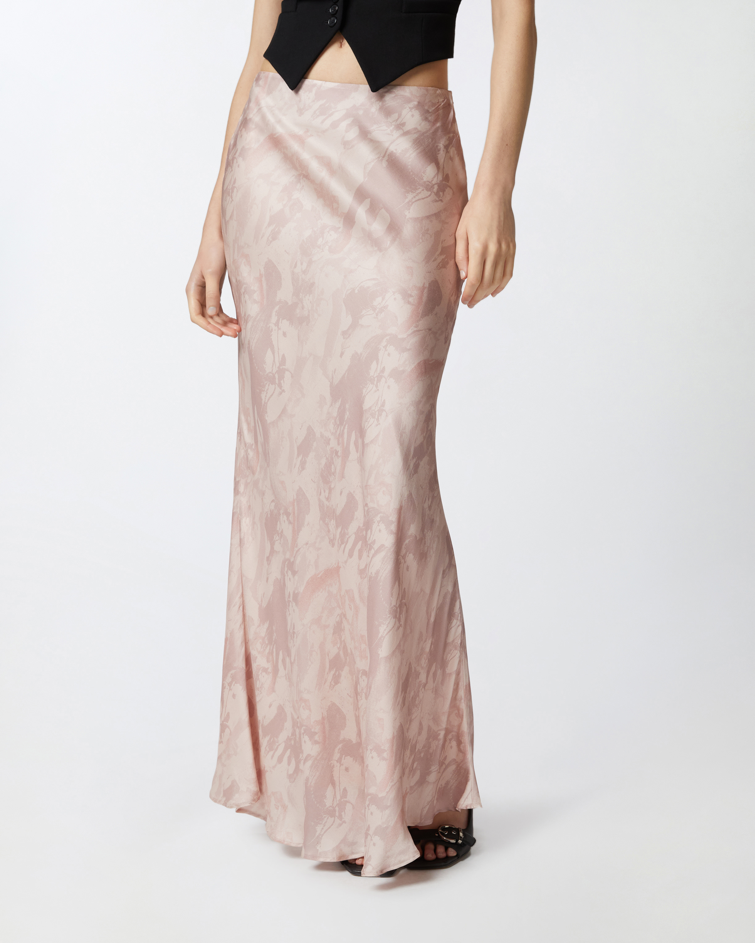 Pinko 'hokkano' Pink Long Skirt In Pink/nude