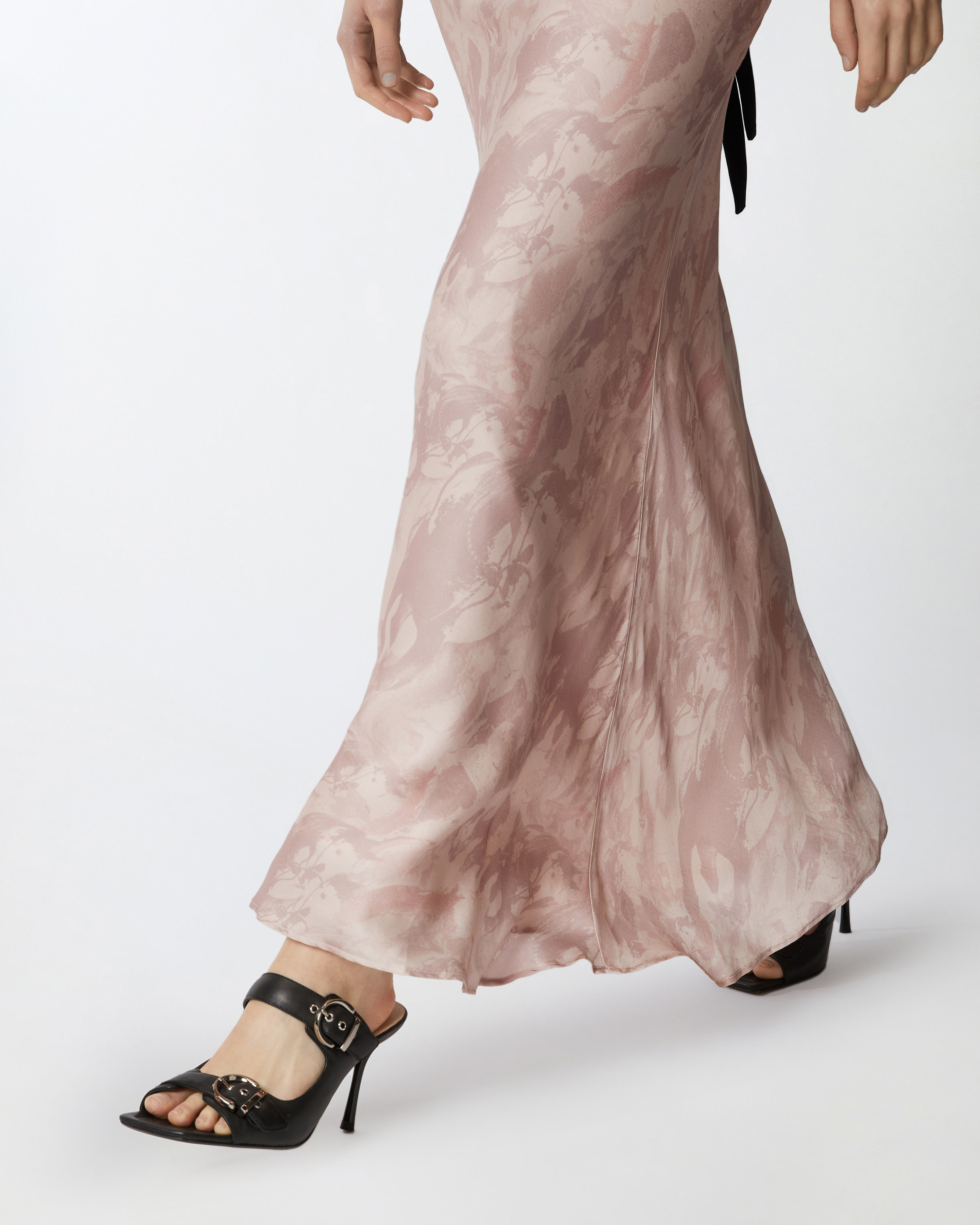 Pinko 'hokkano' Pink Long Skirt In Pink/nude