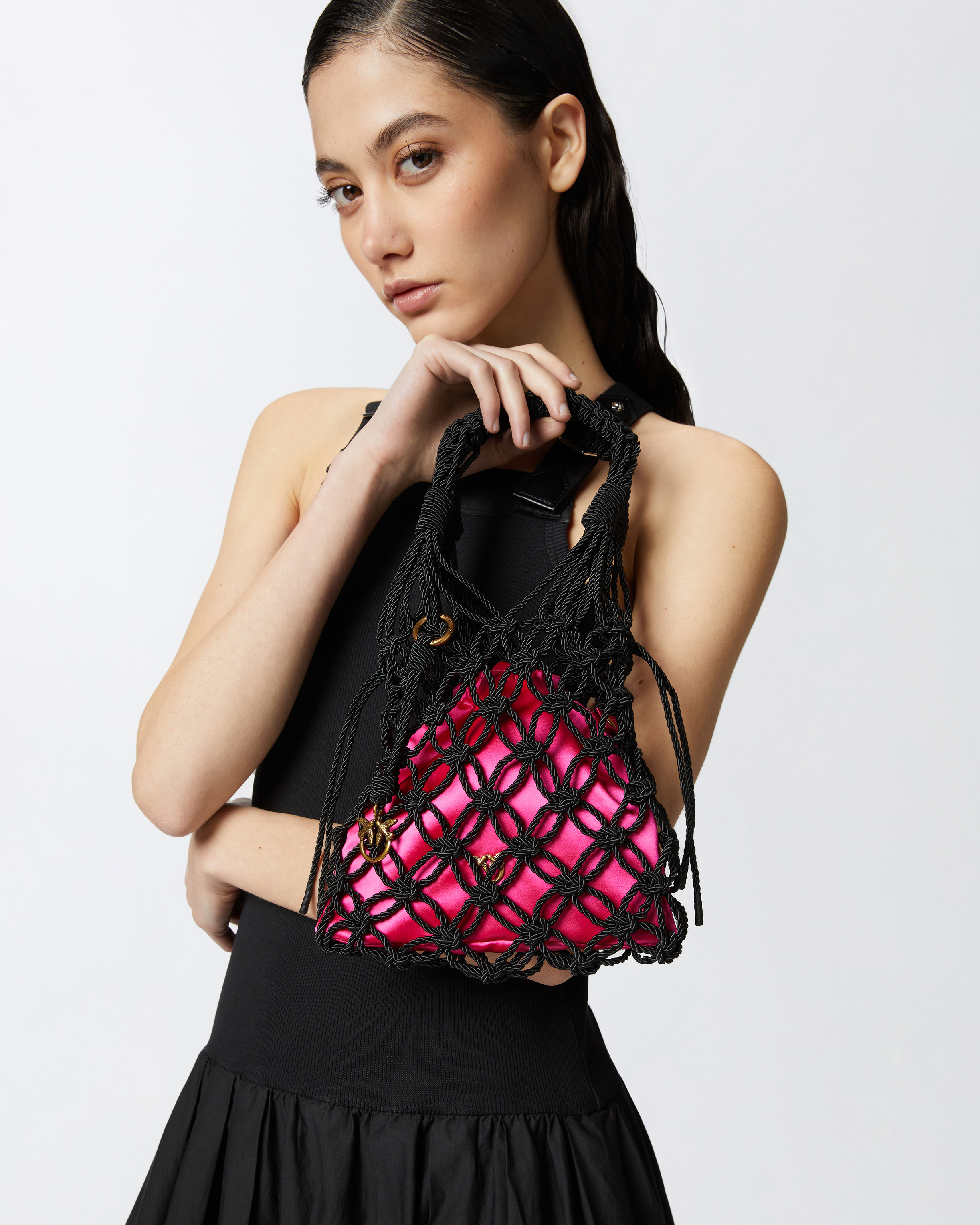 Pinko Evening Handbag With Woven Mesh