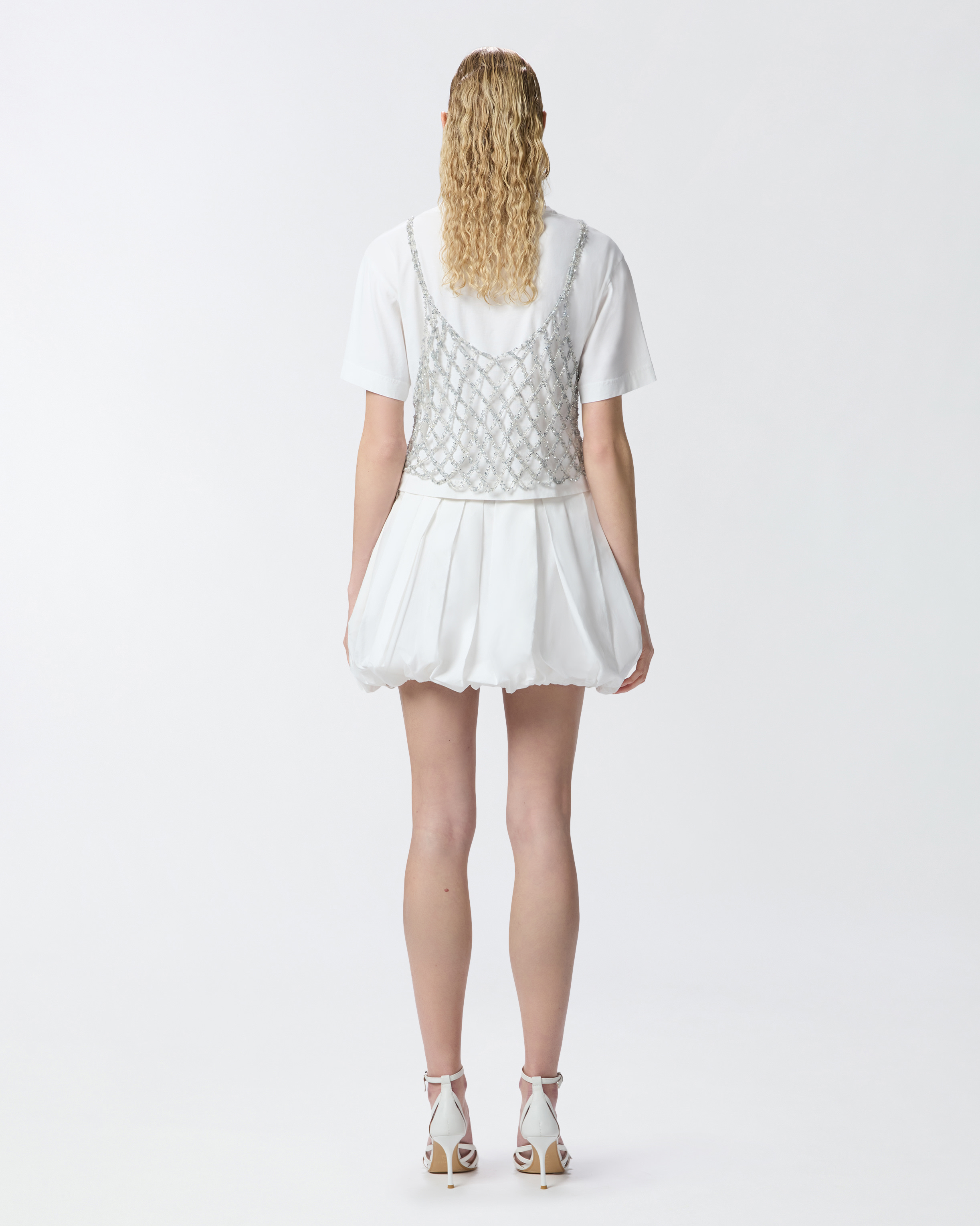 スカート PINKO 105183A2LD Skirts White Pleated poplin mini balloon skirt PINKO → Shop Online