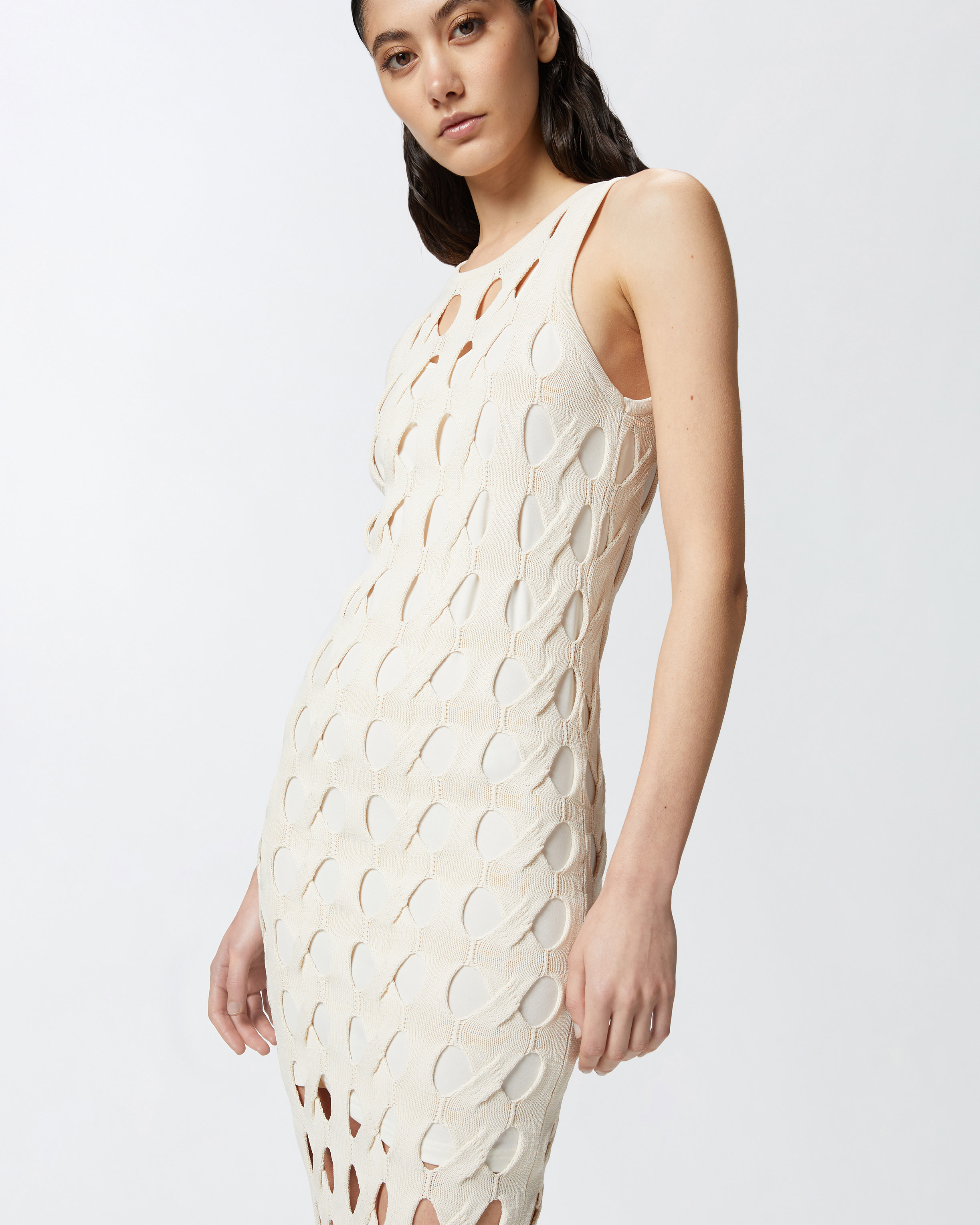 ワンピース PINKO Woman Dress White 105190A2LW C00 Knit openwork midi dress PINKO → Shop Online