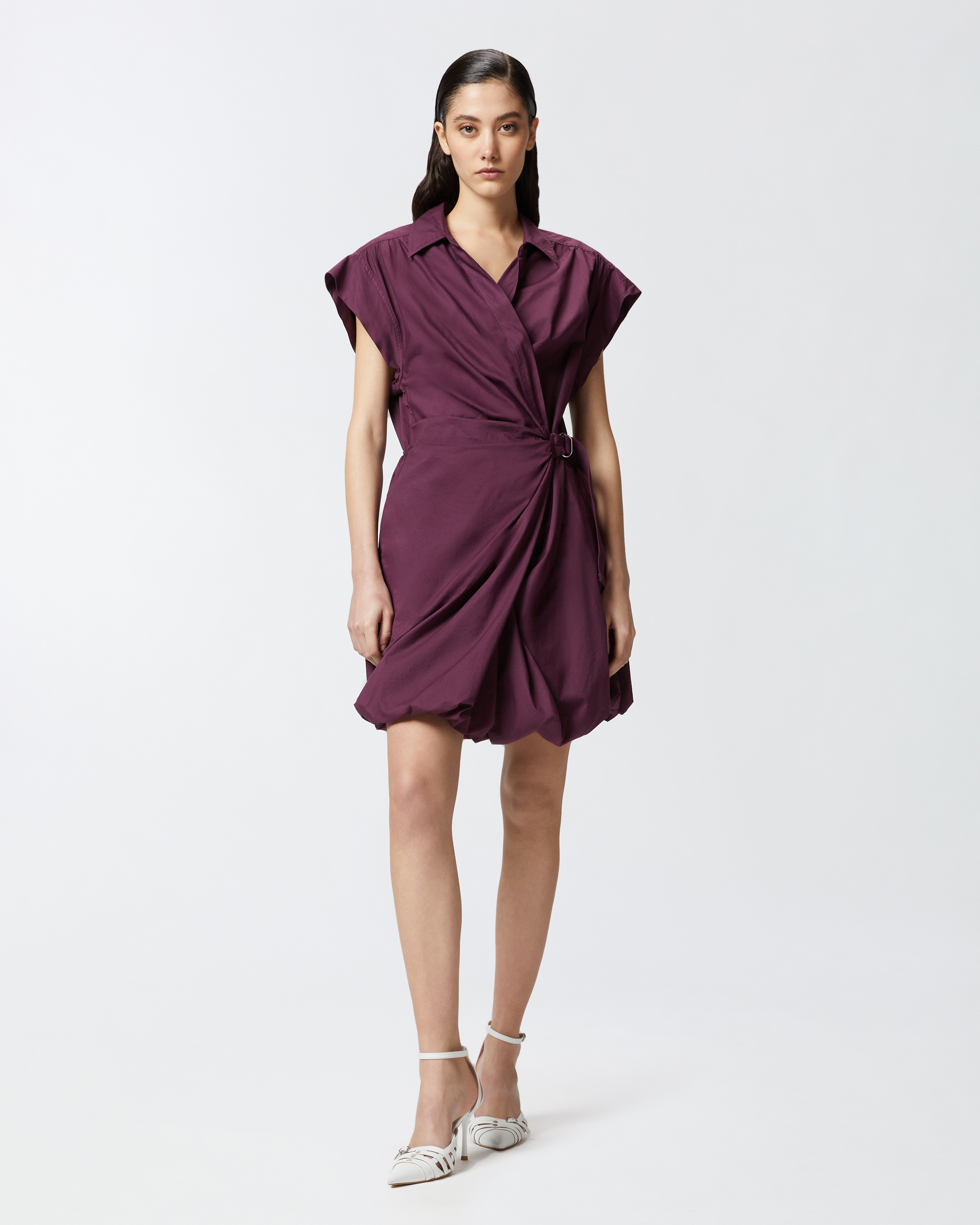 Pinko Short Shirt Dress With Crisscross