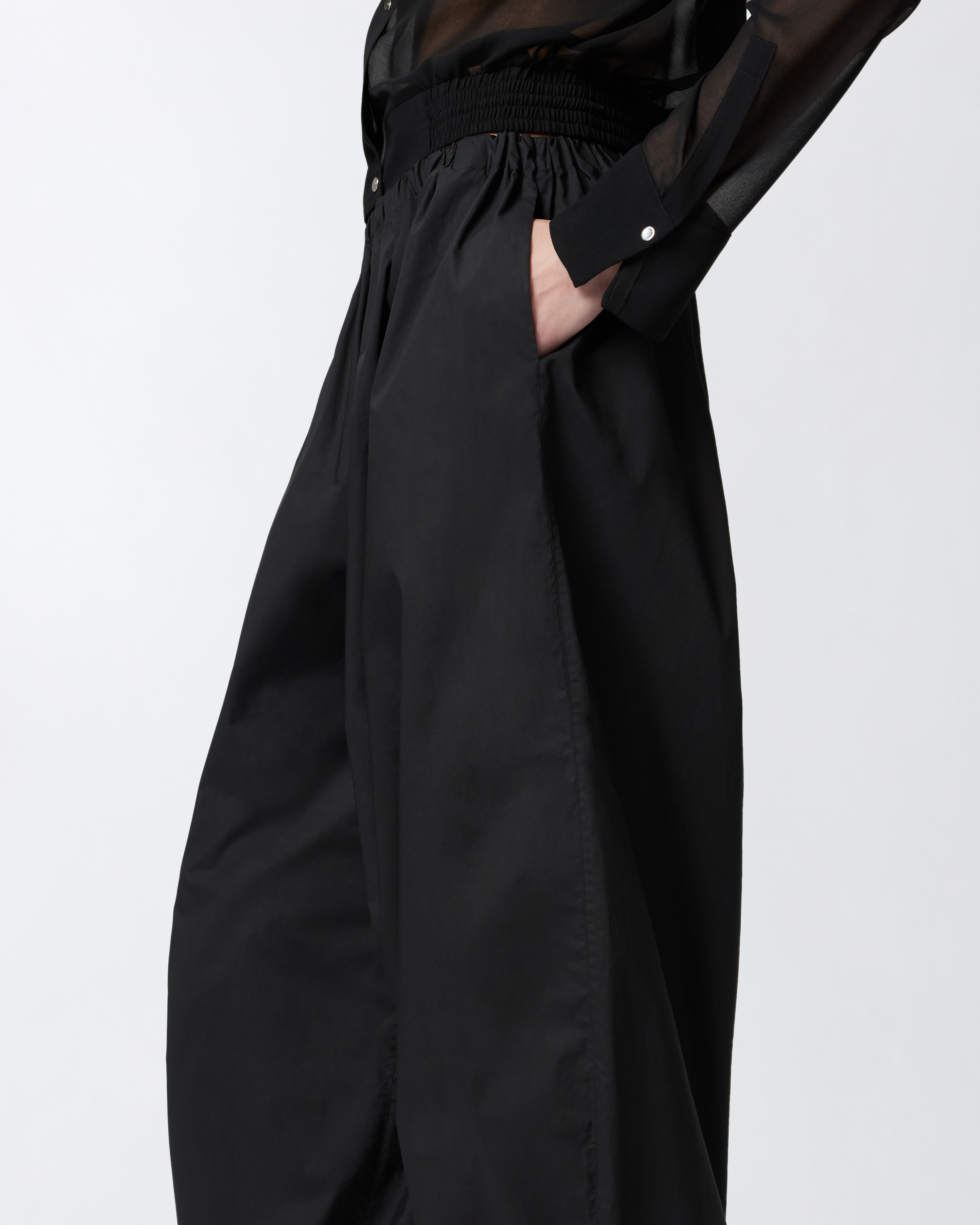 Pinko Lightweight Balloon Pants With Drawstring In Limo Black