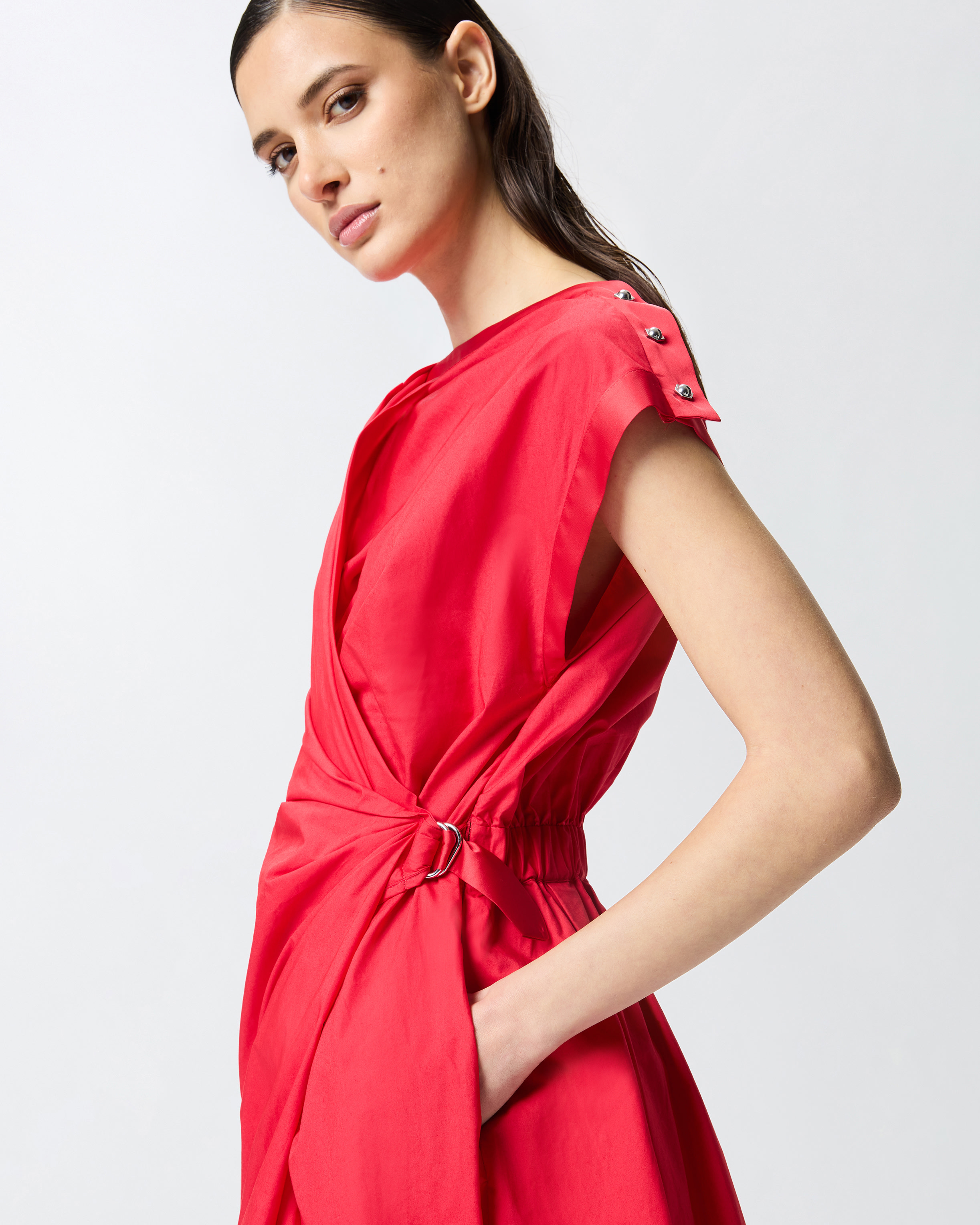 Pinko Asymmetrical Draped Mini Dress