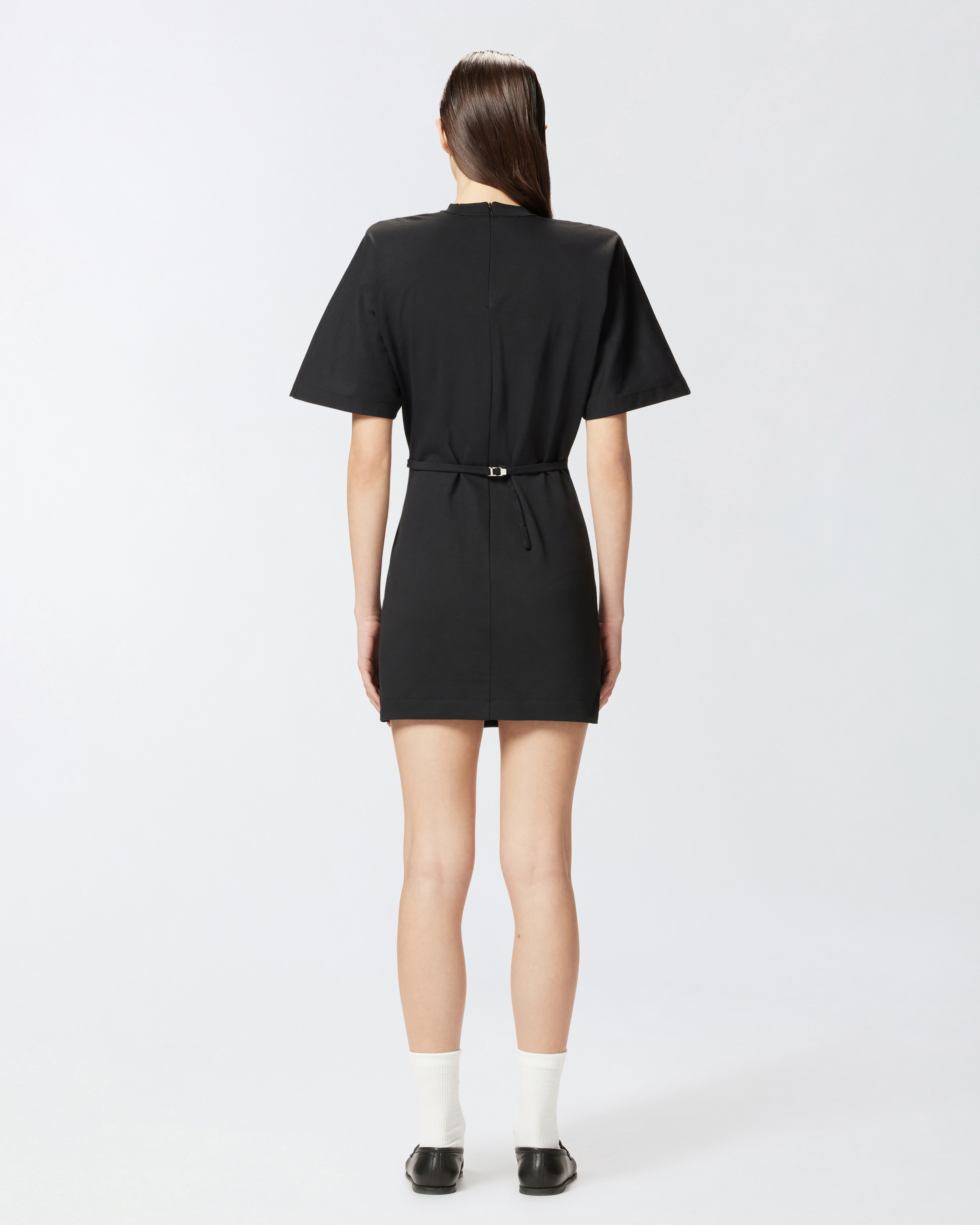Mini dress with padded shoulders and strap PINKO → Shop Online