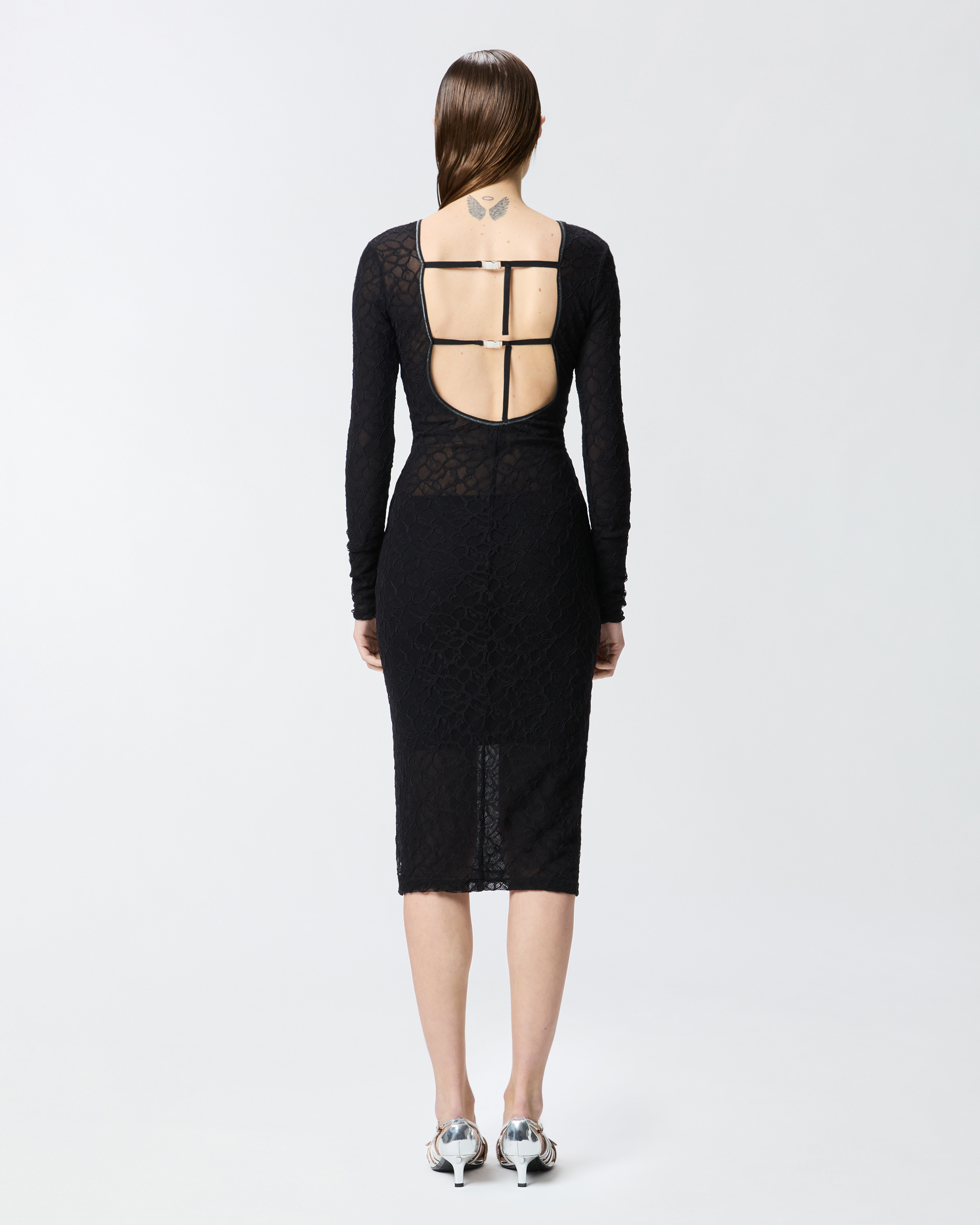 ワンピース PINKO Woman Dress Black 105219A2M2 Z99 Mini dress with padded shoulders and strap PINKO → Shop Online