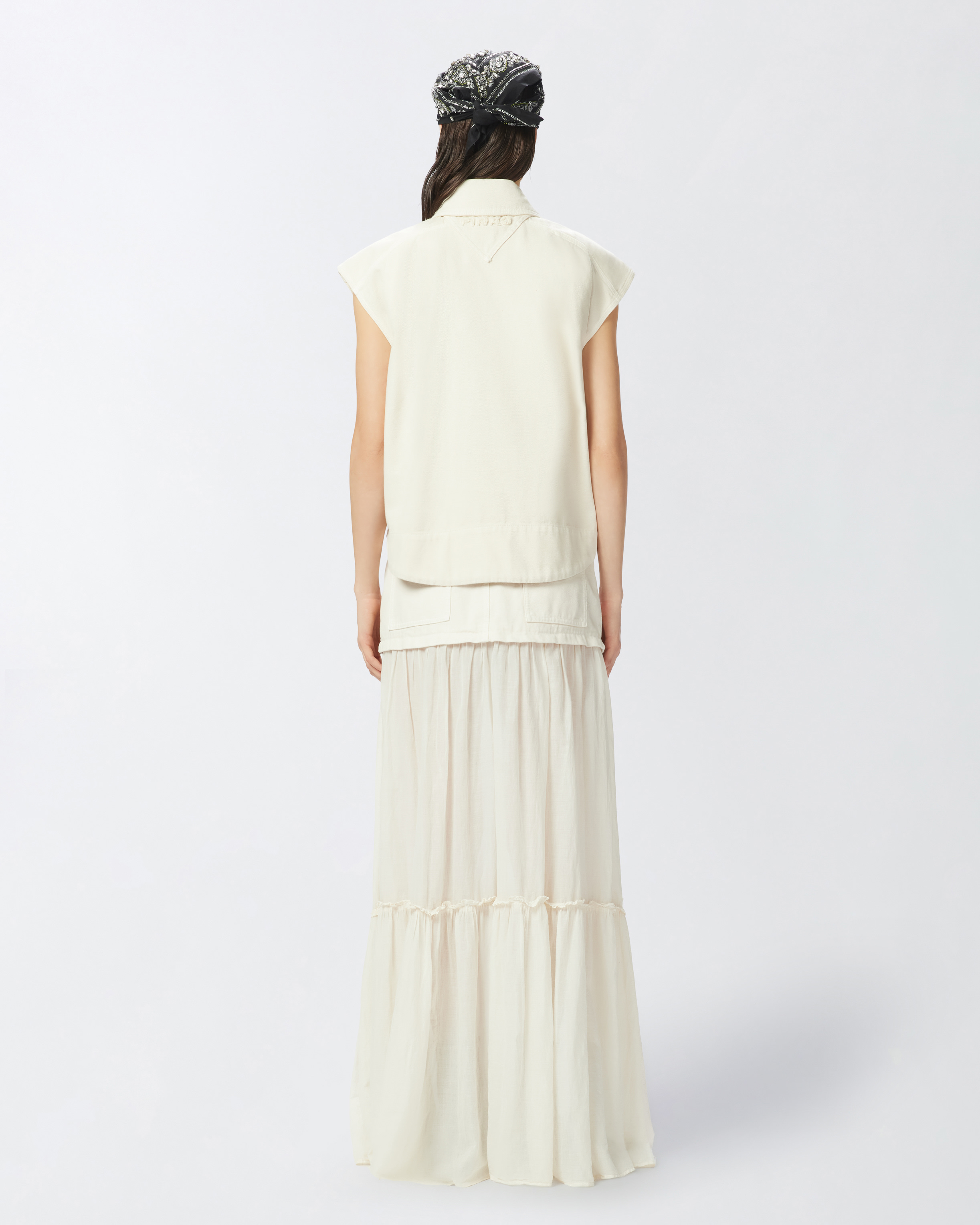 Pinko Cropped Collar Vest With Structured Shoulders