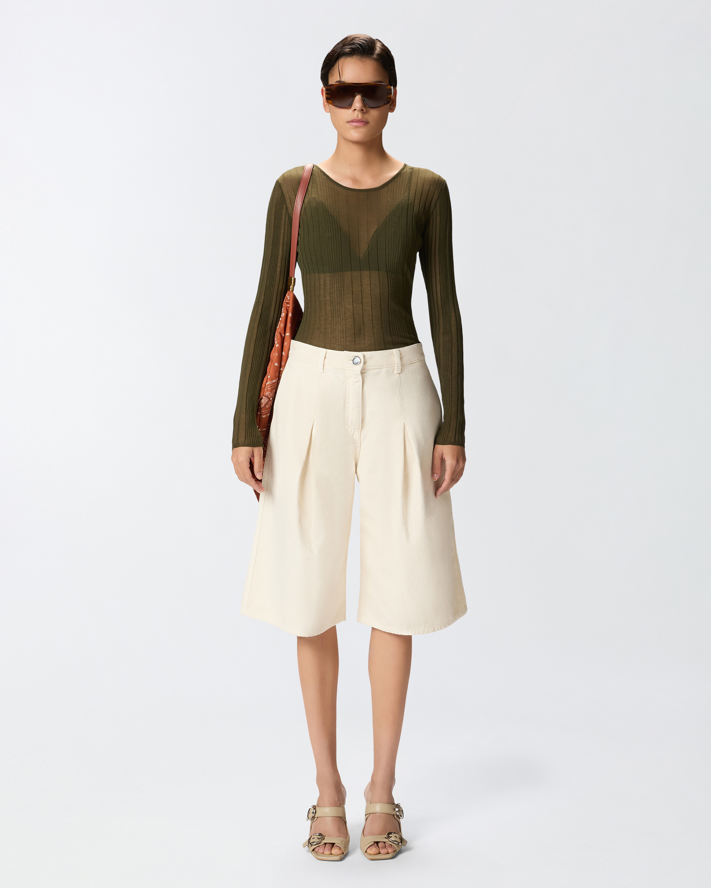 ショートパンツ PINKO PASCAL WIDE COTTON BERMUDA WITH POCKETS 105245A2M8-C00-02