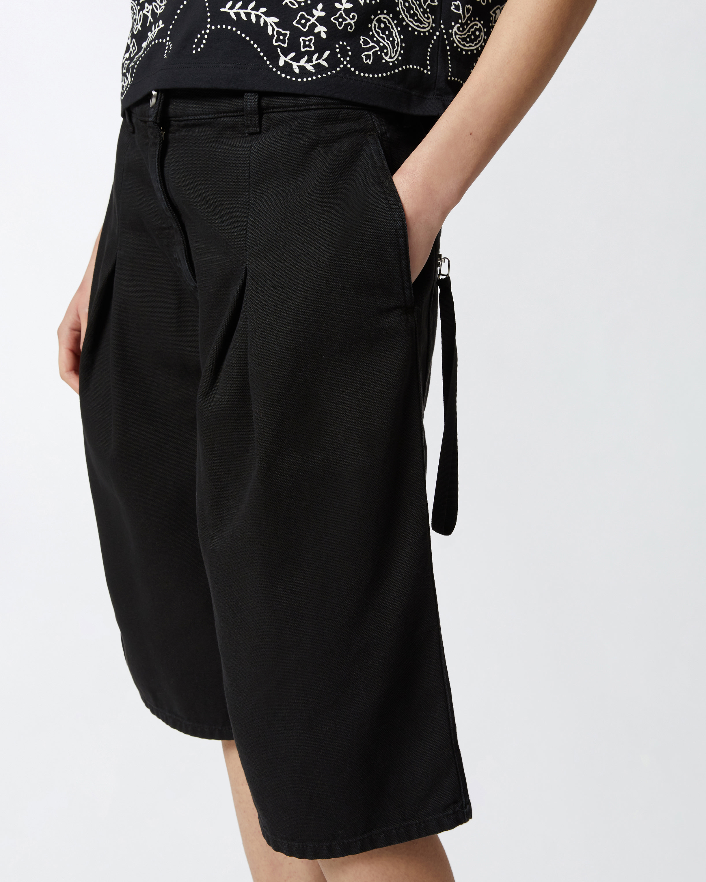 Pinko Wide Cotton Bermuda Shorts With Pockets