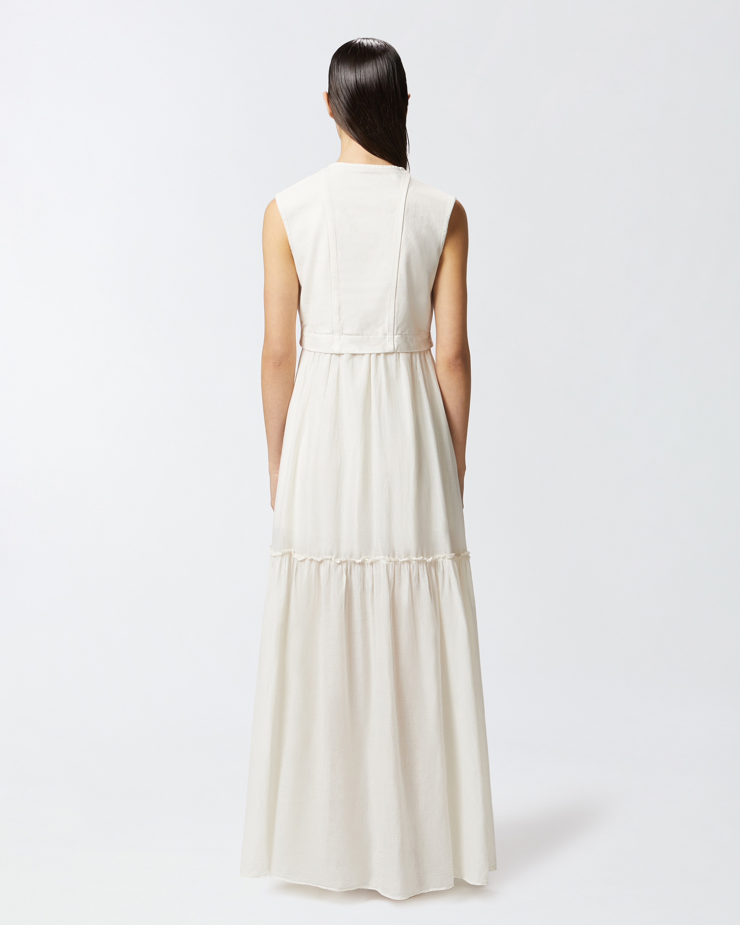 Long cotton dress with utility-style vest PINKO → Shop Online