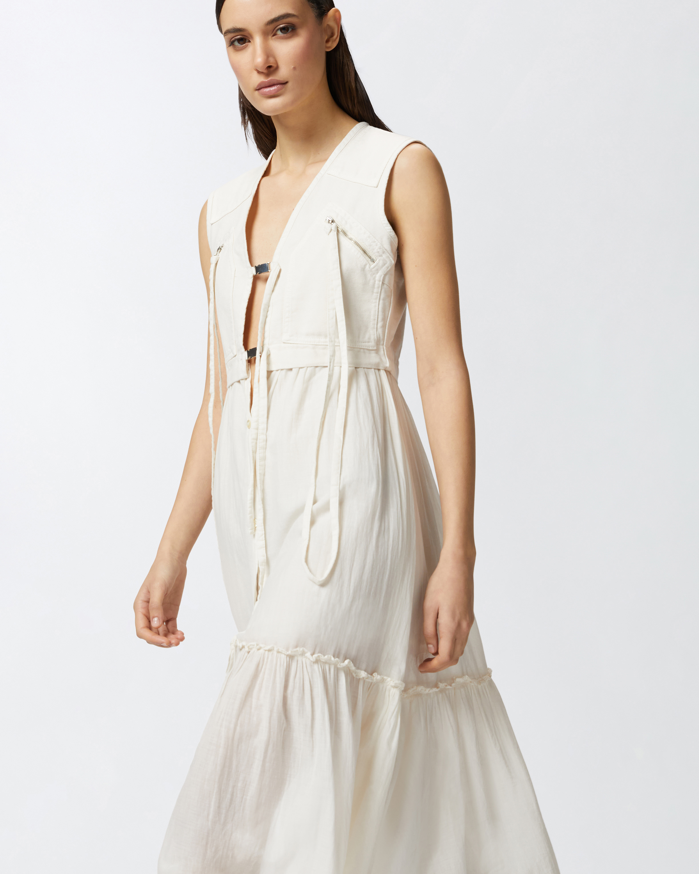 ワンピース PINKO LESTER LONG SLEEVELESS COTTON DRESS WITH NECKLINE Pinko Sleeveless Long Cotton Dress With Neckline in Black | Lyst