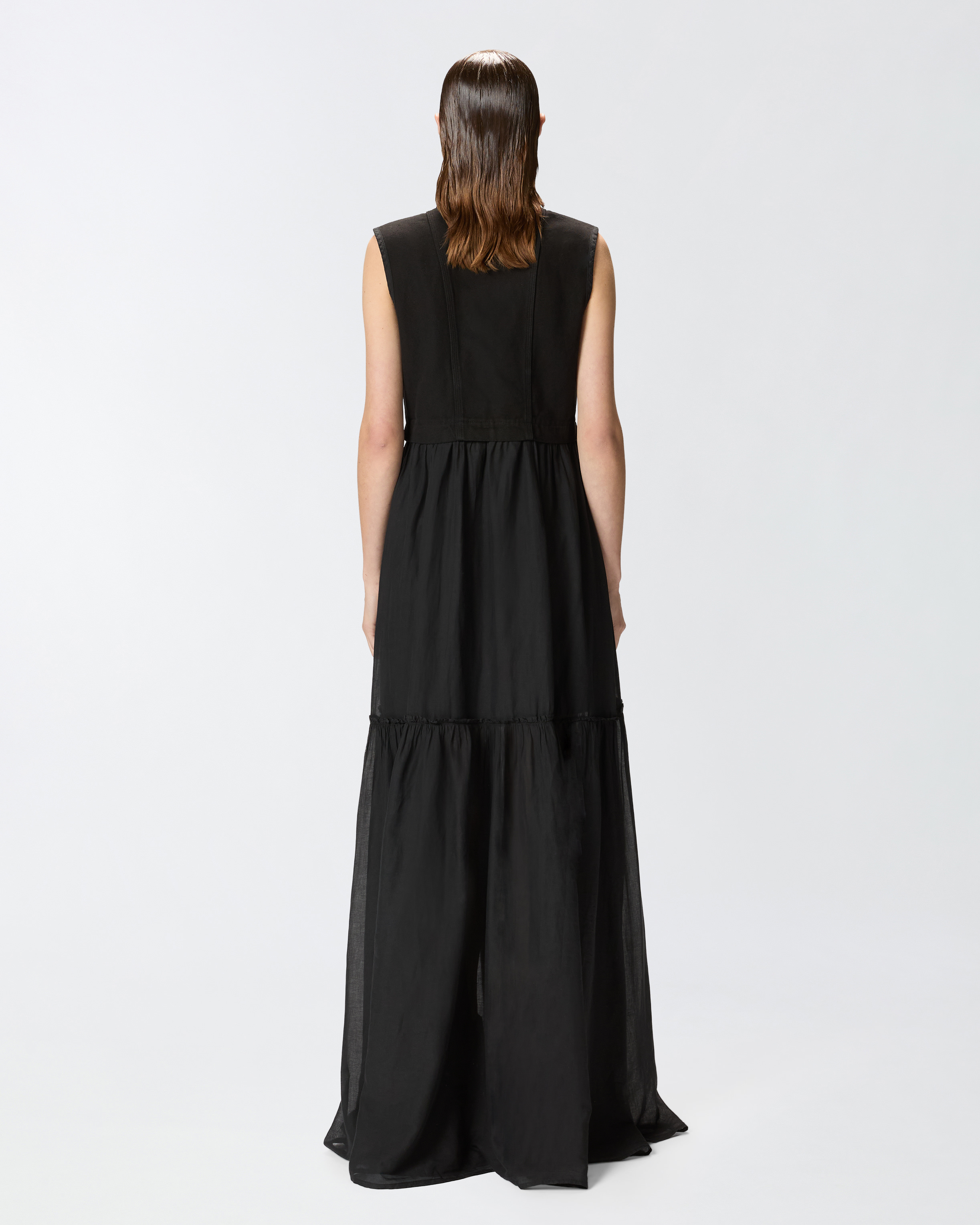 ワンピースその他 PINKO ANDRES LONG COTTON DRESS WITH UTILITY SLEEVELESS VEST Long cotton dress with utility-style vest PINKO → Shop Online