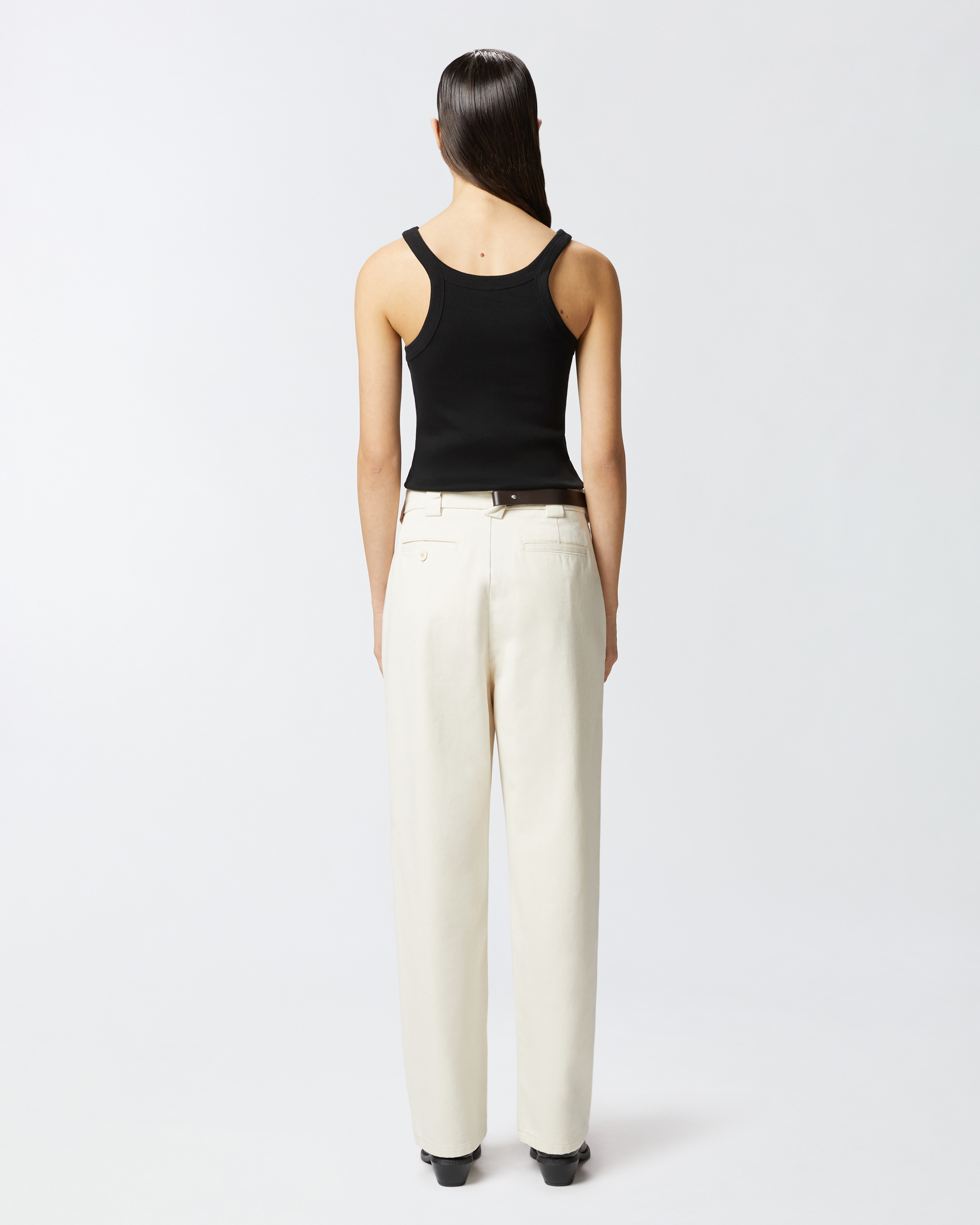 Pinko Curly Horse Graphic Ribbed Sleeveless Top In Noir/blanc