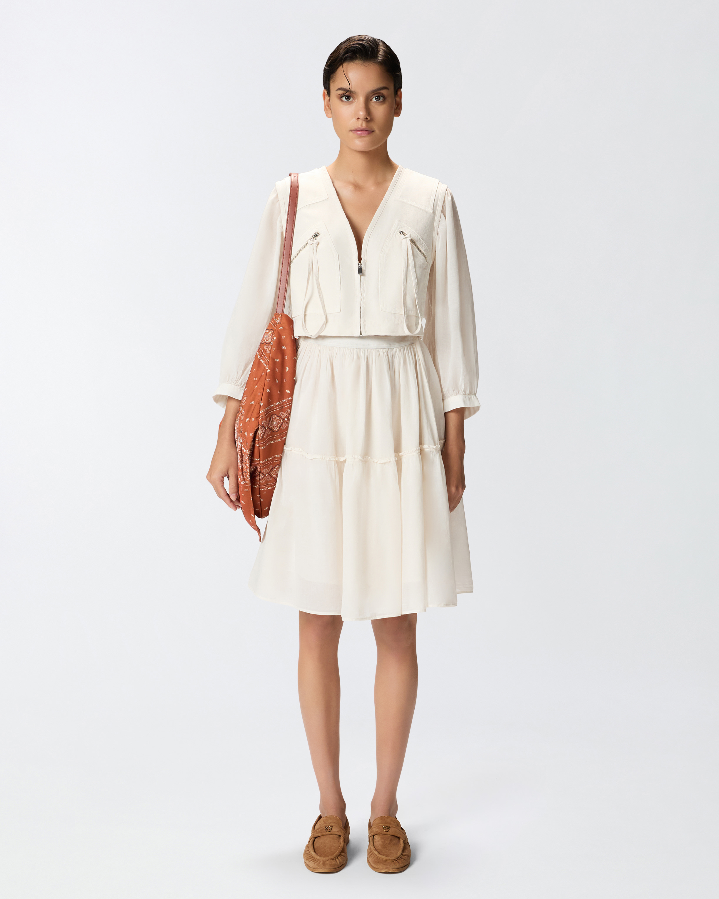 Two-piece-effect mini dress with relaxed-fit skirt PINKO