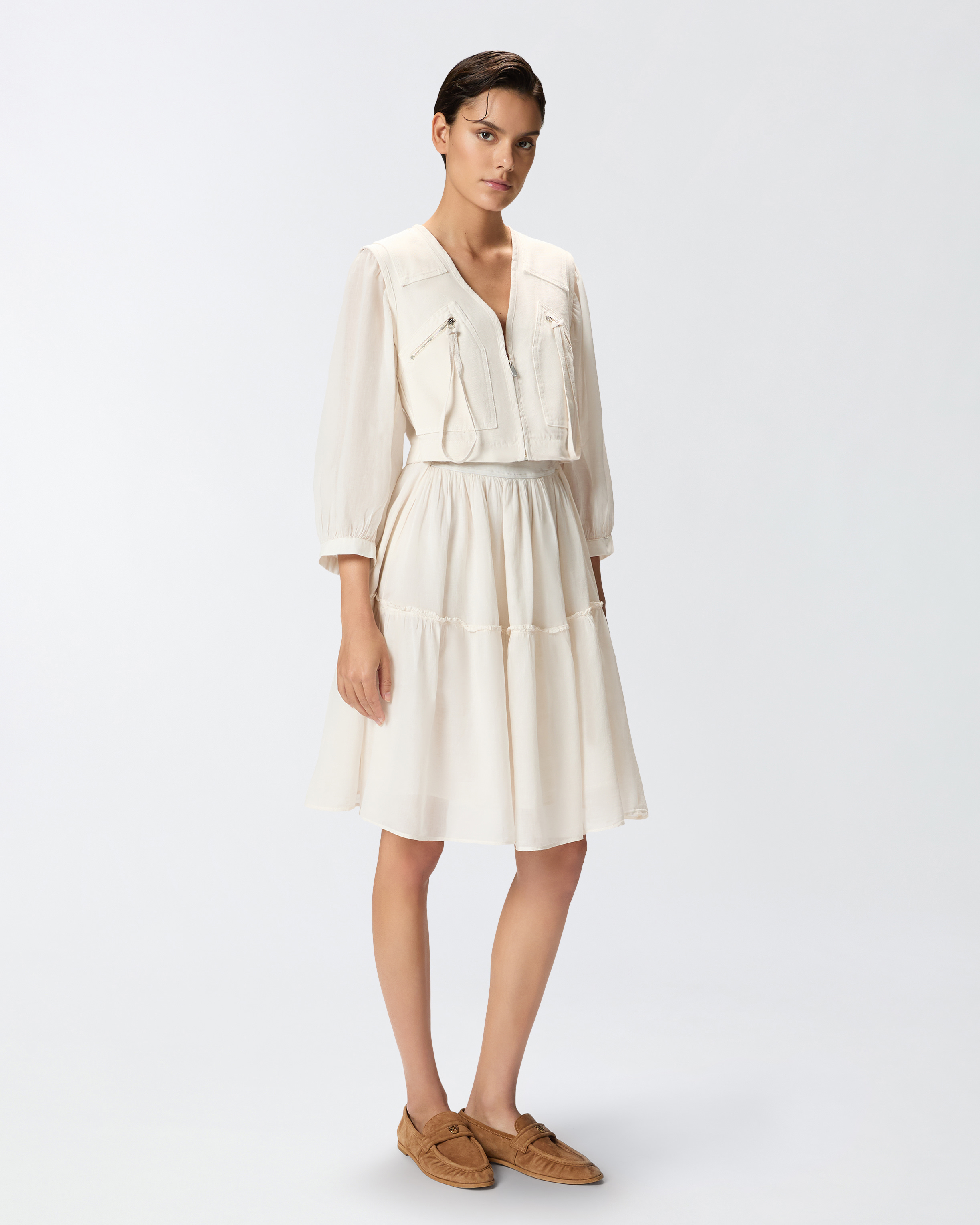 Two-piece-effect mini dress with relaxed-fit skirt PINKO