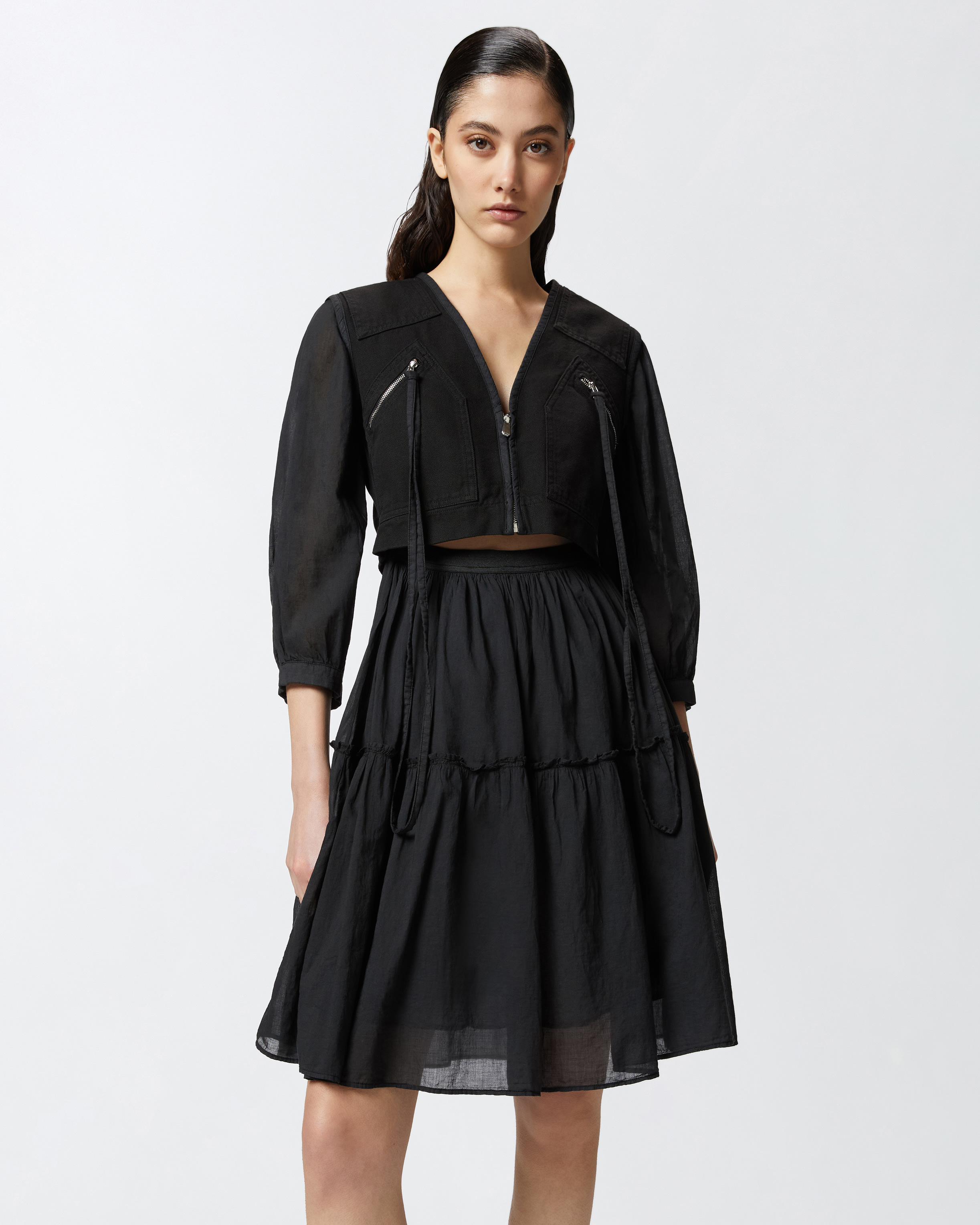 Pinko Two-piece Effect Mini Dress With Soft Skirt