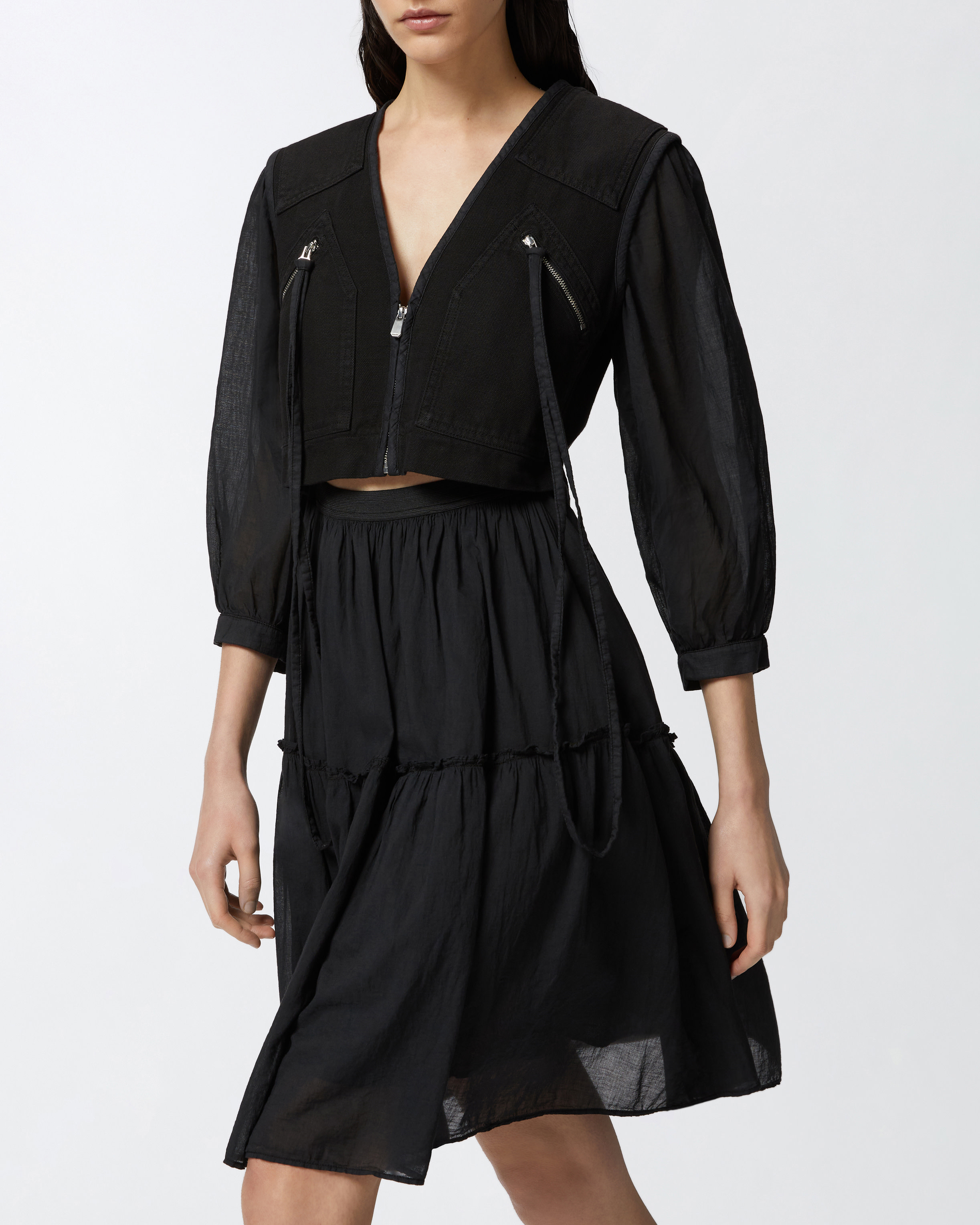 Pinko Two-piece Effect Mini Dress With Soft Skirt