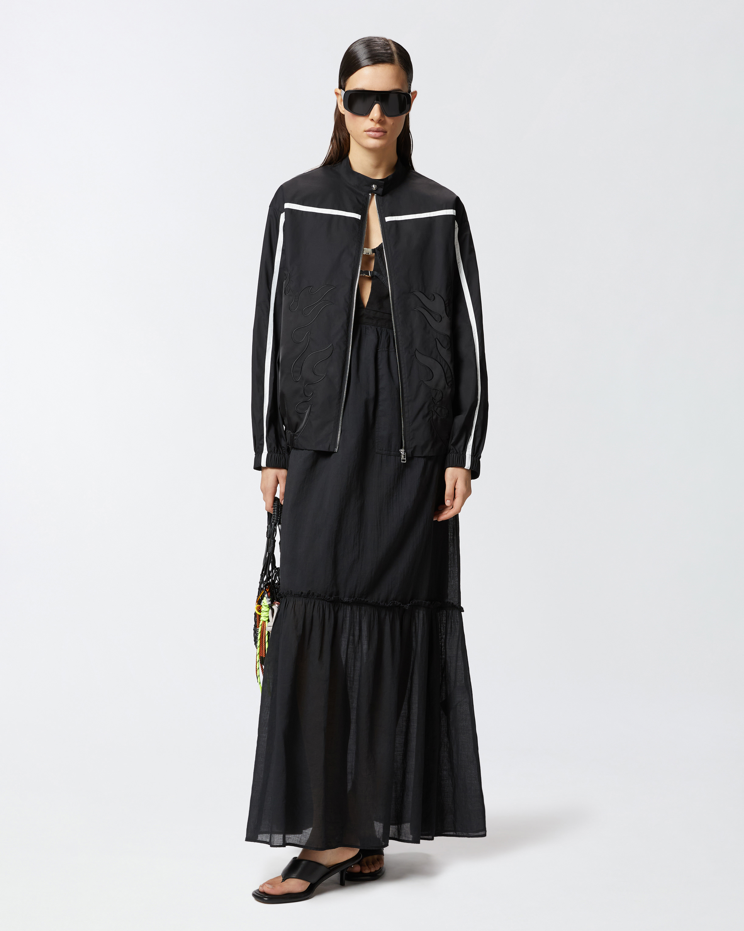 Pinko Long Sleeveless Cotton Dress With Neckline