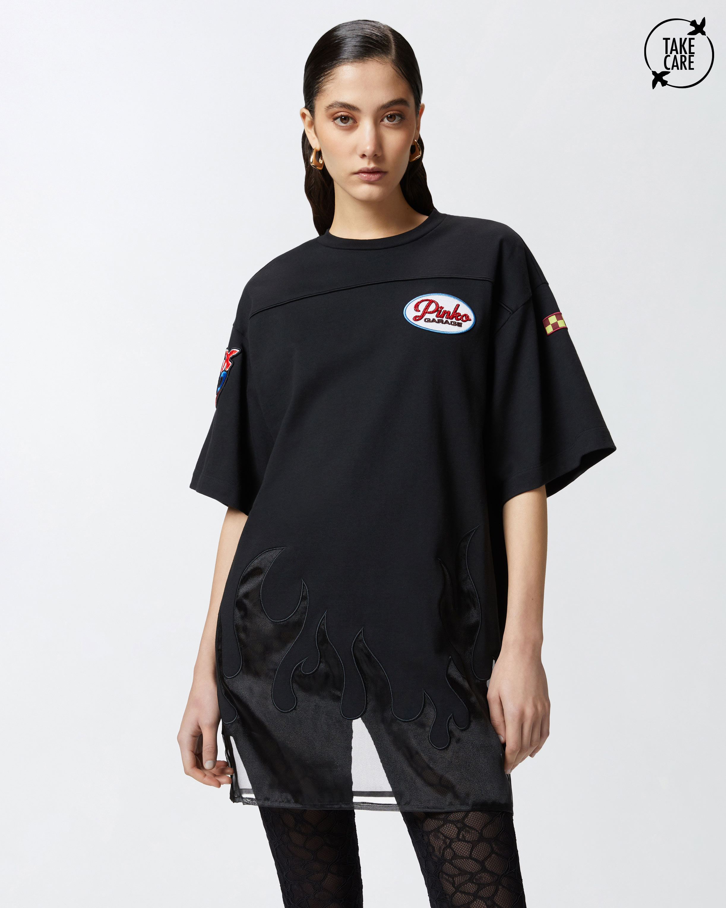 Crew-neck sweatshirt with Love Birds jewel embroidery PINKO