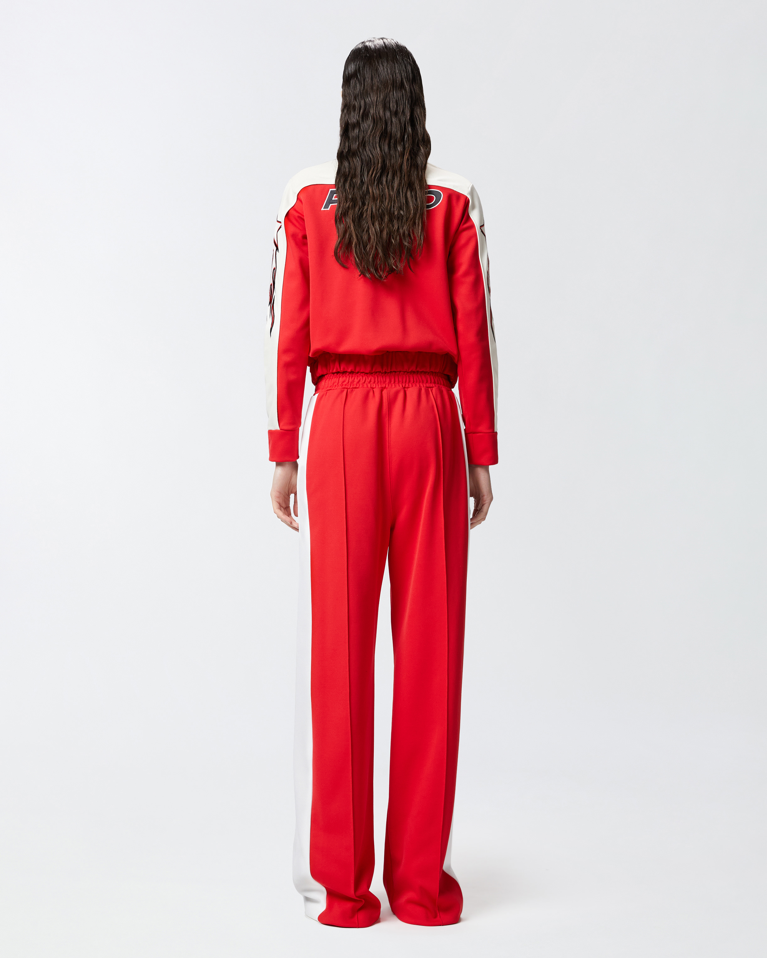 Pinko Logo-appliqué Track Shorts In Red/butter