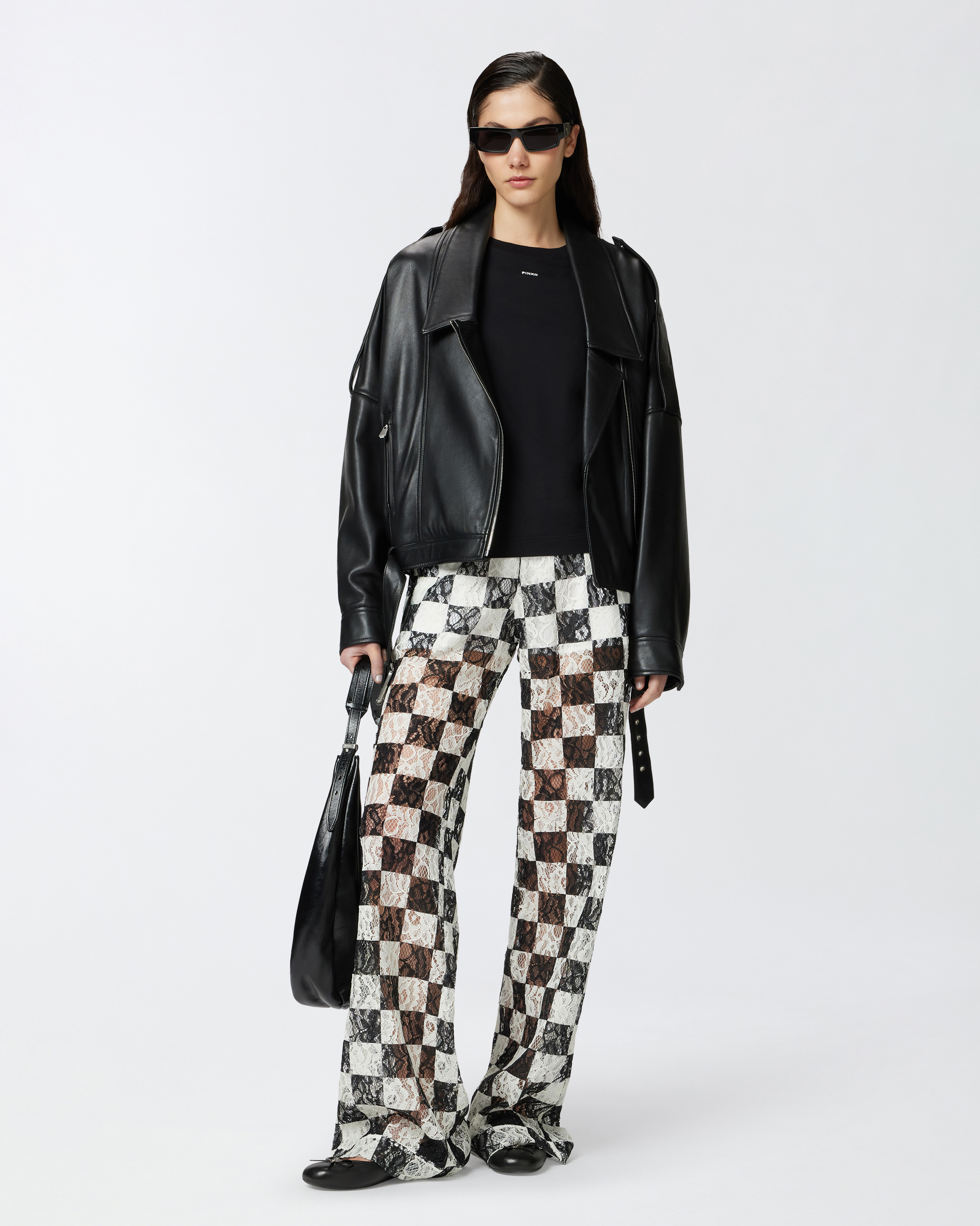 Pinko Percy Pants In Bianco/nero